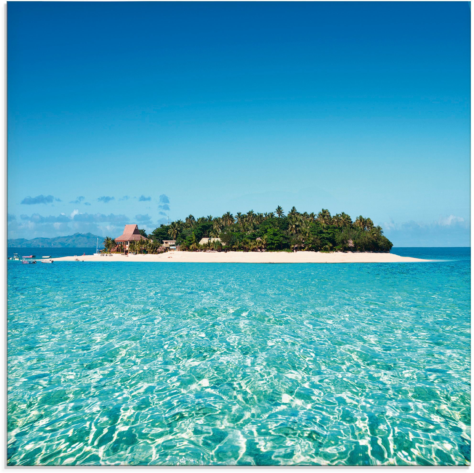 Artland Glasbild »Verblüffende Fiji Insel und klares Meer«, Gewässer, (1 St.),  in verschiedenen Größen bestellen | BAUR