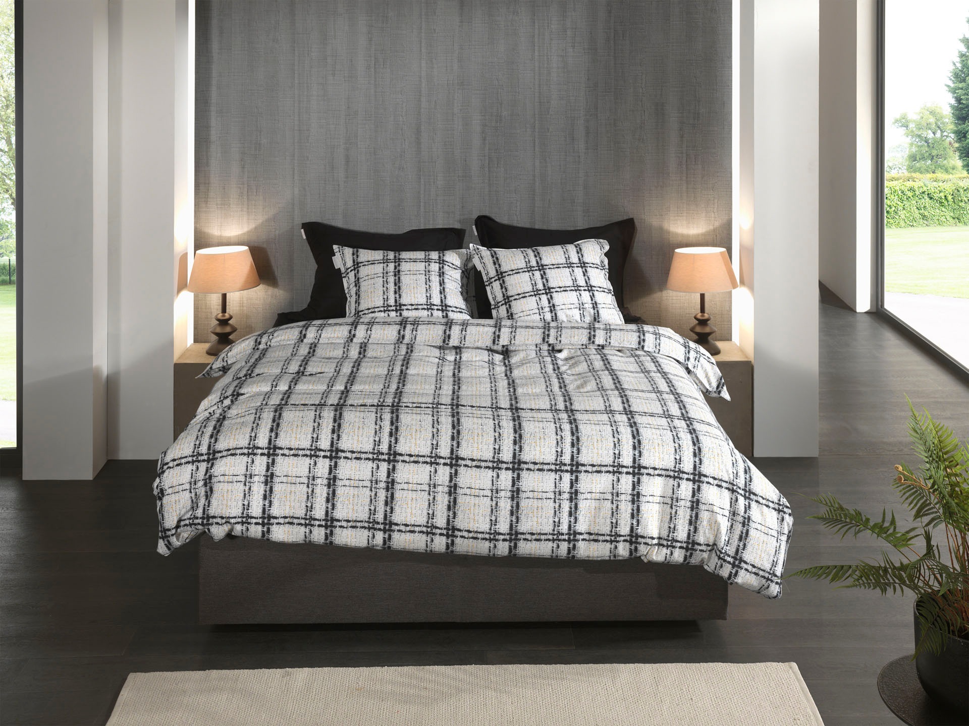 Heckett & Lane Bettwäsche "Ennio" 2 Stk. Karo Muster, hochwertiges Flanell, günstig online kaufen