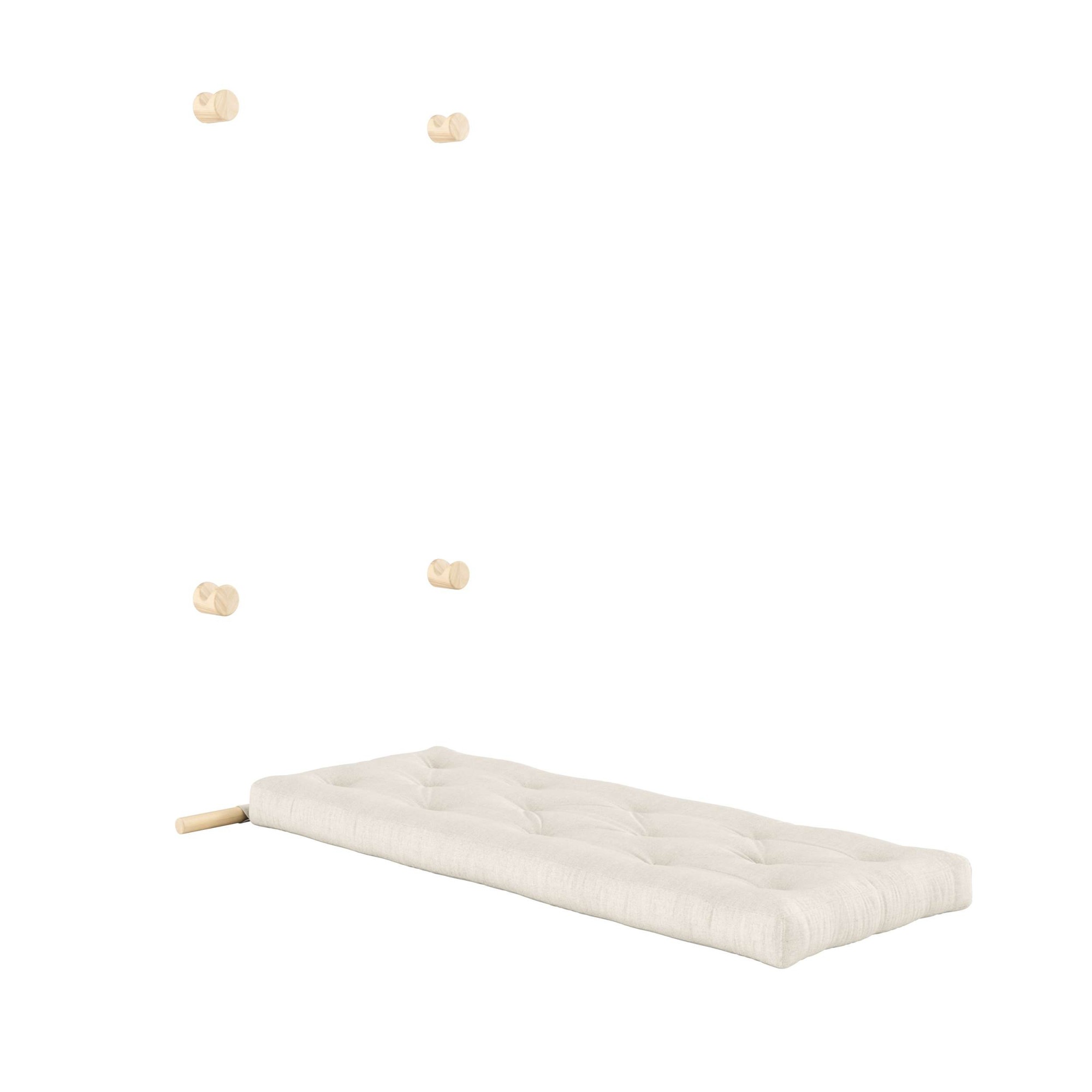 Karup Design Schlafsofa »Hooked Schlafsessel, Sitz- und Schlafplatz, Wandmontiert, platzsparend«, Futonmatratze inkl. Halterungsset aus FSC®-zertifiziertem Massivholz