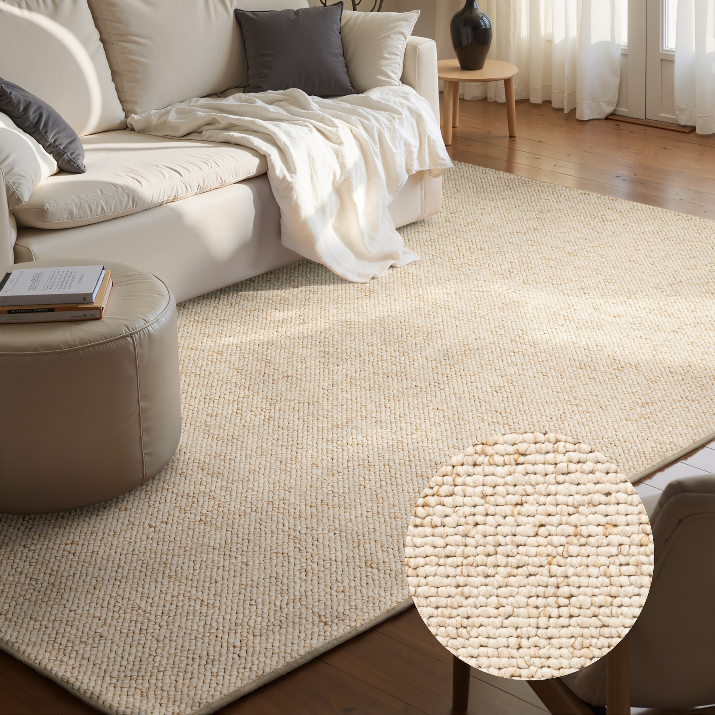 HANSE Home "Wolly 2" rechteckig 12 mm Höhe Flachgewebe, Läufer, Skandi, Woll-Optik, Esszimmer, Wohnzimmer, Flur
