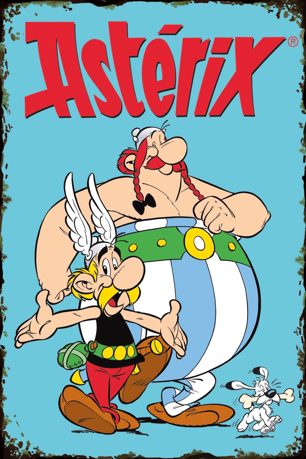 LuckyLinde Metallbild "Asterix, Obelix und Idefix" Fantasy Figuren Film Filmfiguren 1 Stk. tlg. Stahlschild 20x30 cm Wanddeko Bild zum Film "Kampf der Häuptlinge"