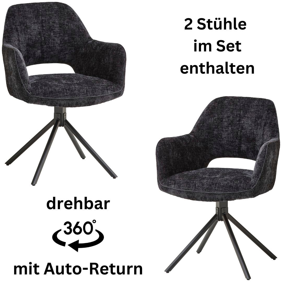 Stolkom Armlehnstuhl »Adriana« (Set) 2 Stk.180 grad drehbar mit Auto-Return