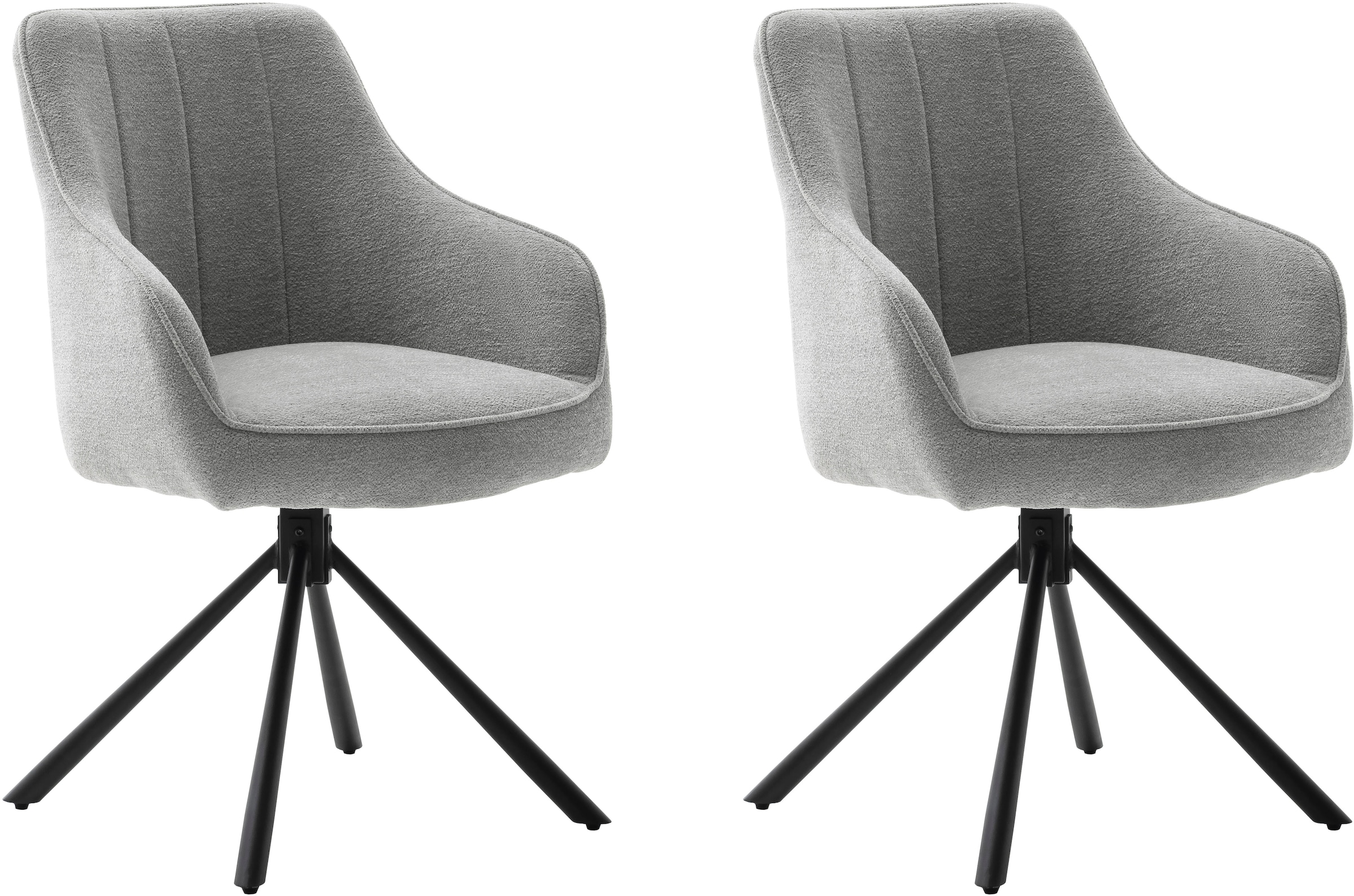 MCA furniture Esszimmerstuhl »KASAMA«, Strukturstoff, (2er-Set), 180° drehbar, Belastbarkeit120 kg, Sitzhöhe ca. 51 cm