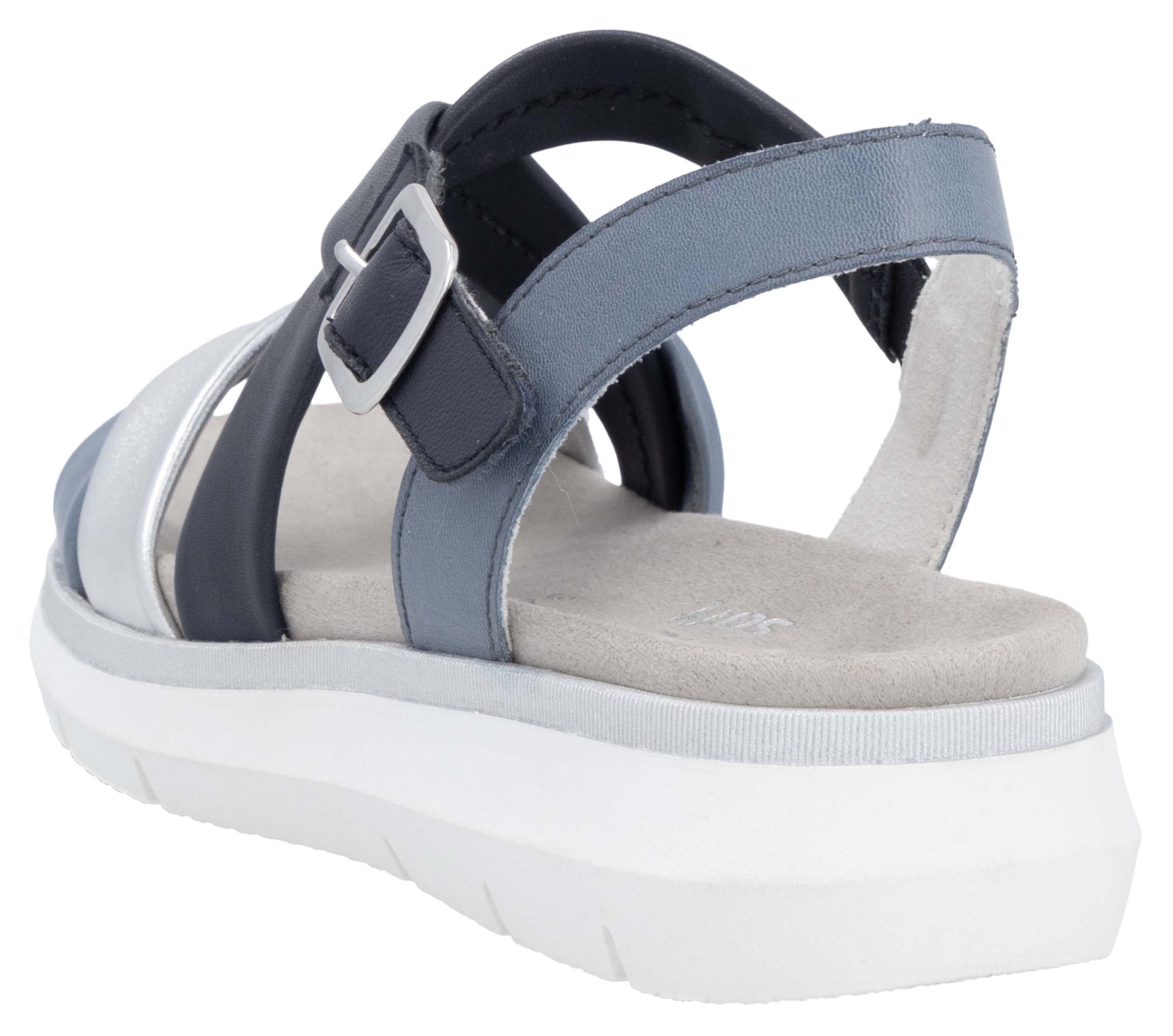 Thumbnail - Remonte Riemchensandale "Elisabeth Hurley-Collection", Keilabsatz, Sommerschuh, Sandalette mit Kreuzbandage