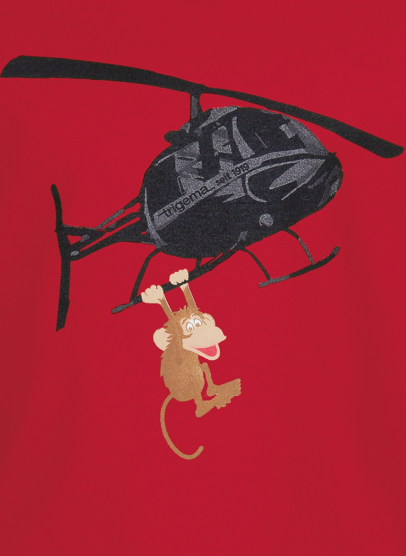 Trigema T-Shirt »TRIGEMA Lustiges Langarm-Shirt mit Hubschrauber-Druck«, (1 tlg.)