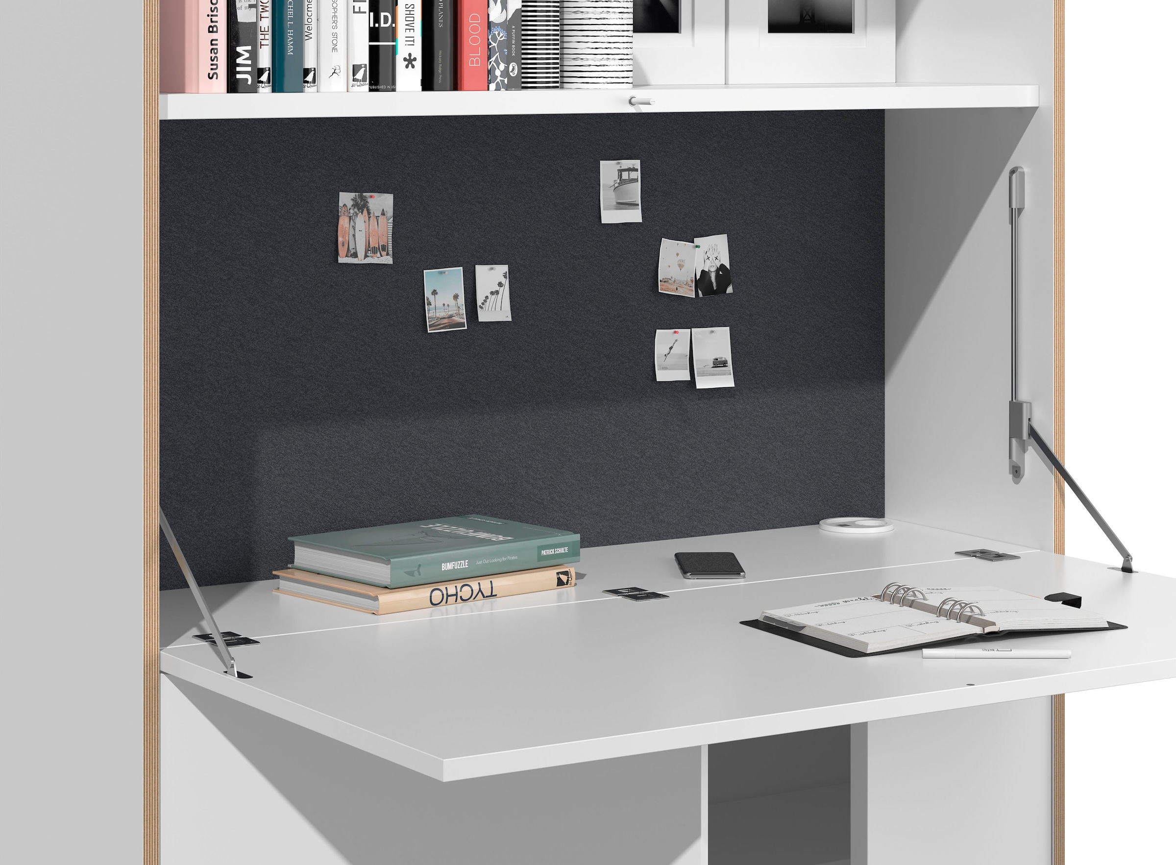 Müller SMALL LIVING Sekretär »FLAI Home-Office groß«, drei Rückwände: Melamin, magnetisch oder mit 6mm dickem Bulletin Board