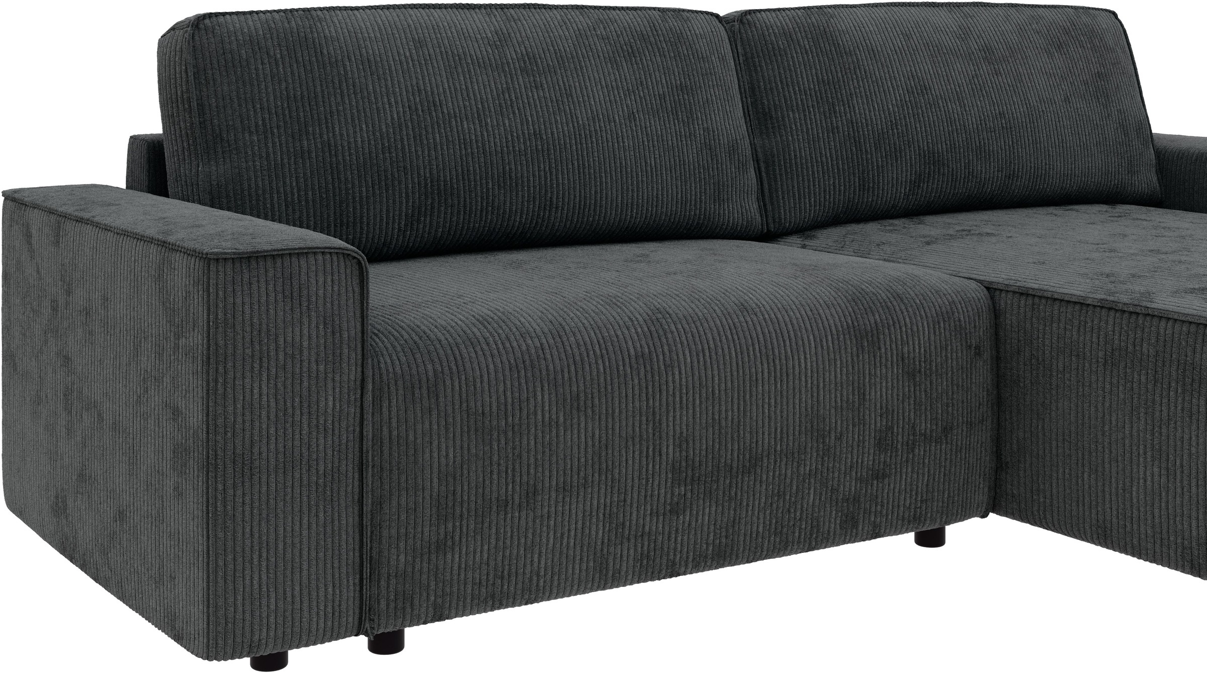 INOSIGN Ecksofa »Chance, Recamiere beidseitig montierbar, Schlaffunktion, Breite 265 cm«, in Cordstoff HYPER, mit Schlaffunktion und Bettkasten