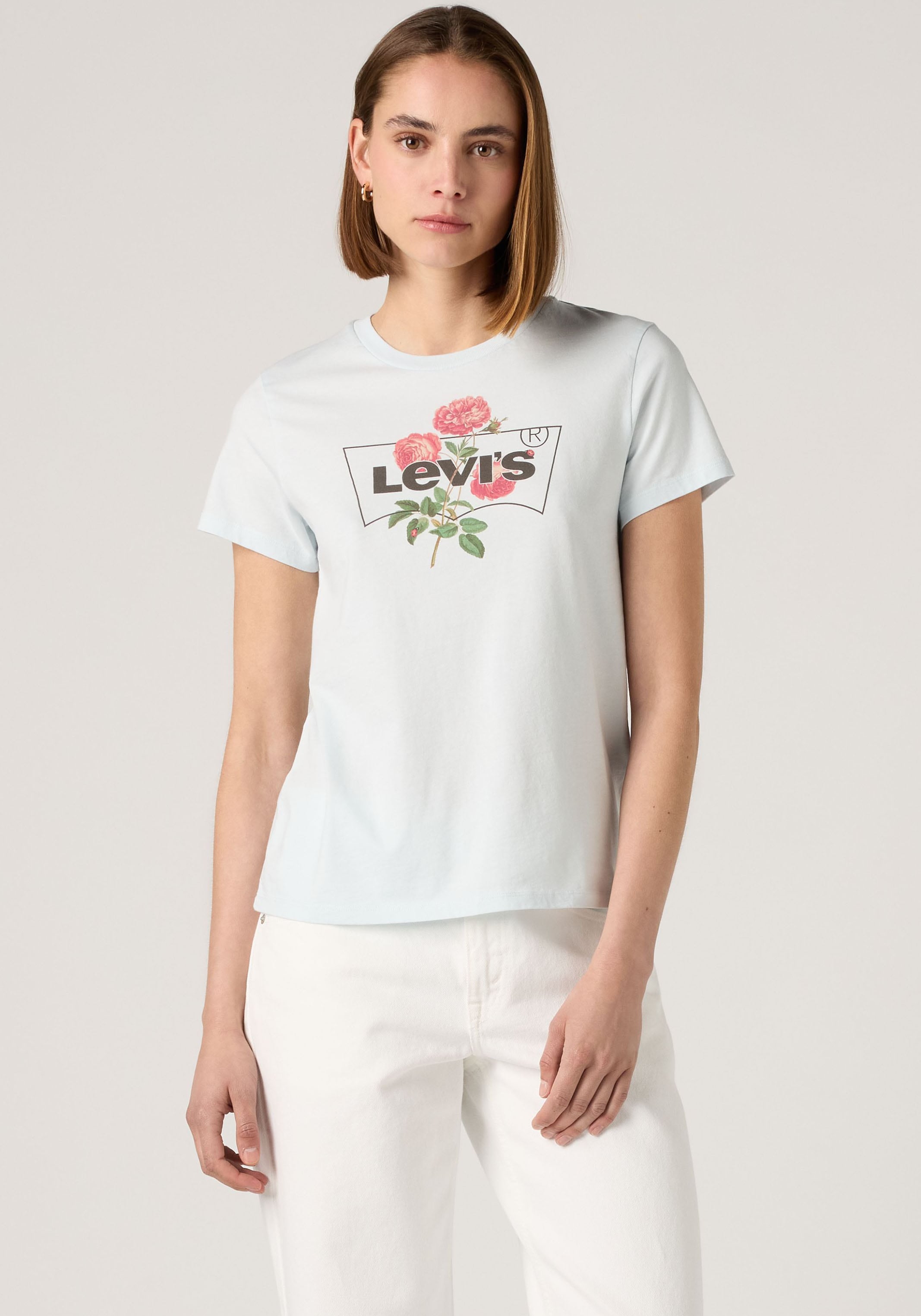 Levis Rundhalsshirt "THE PERFECT TEE" mit Logo im Metallic-Holo Print