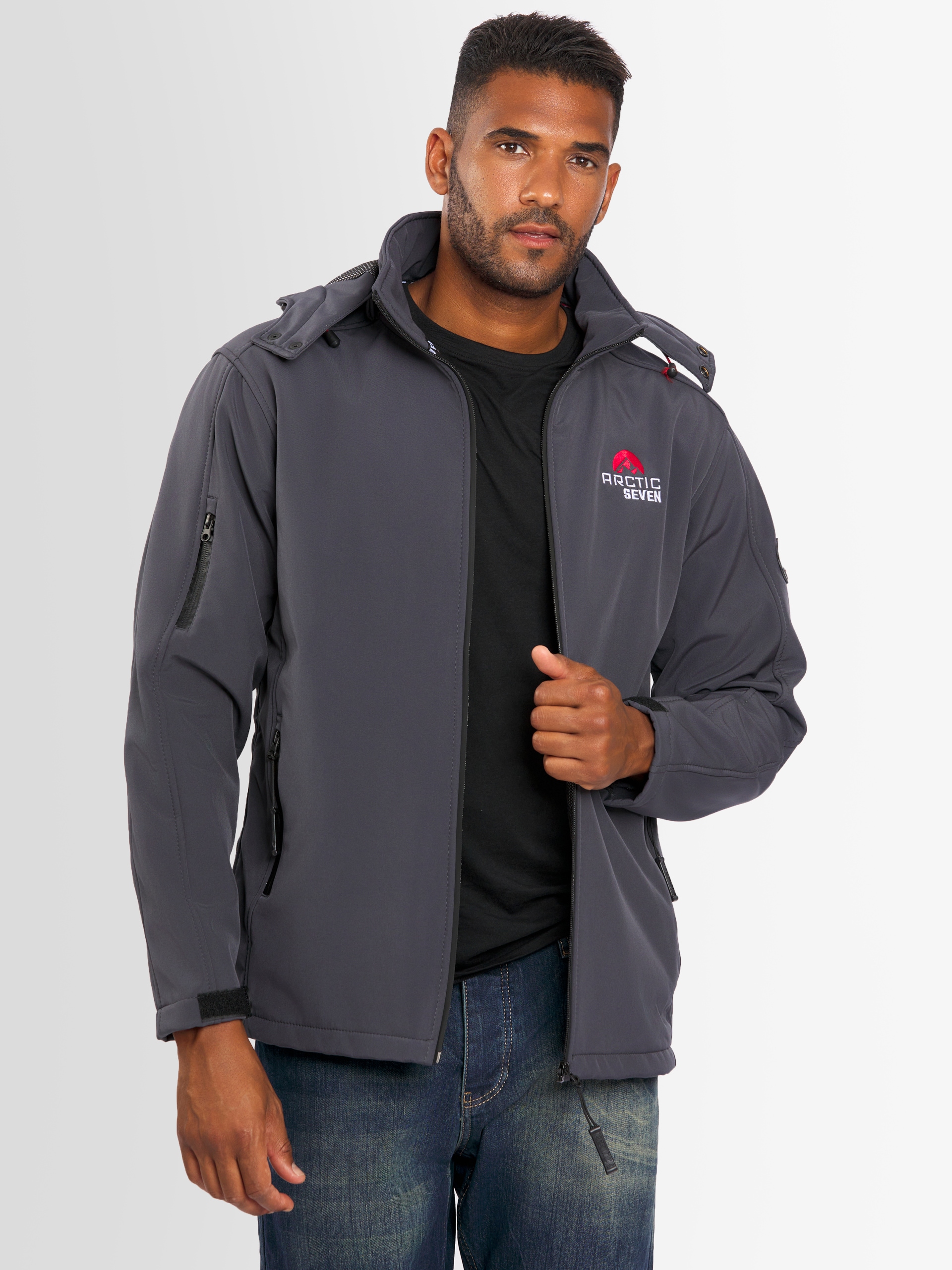 Arctic Seven Softshelljacke »ASAdventuraa«, sportliche Outdoorjacke mit abnehmbarer Kapuze