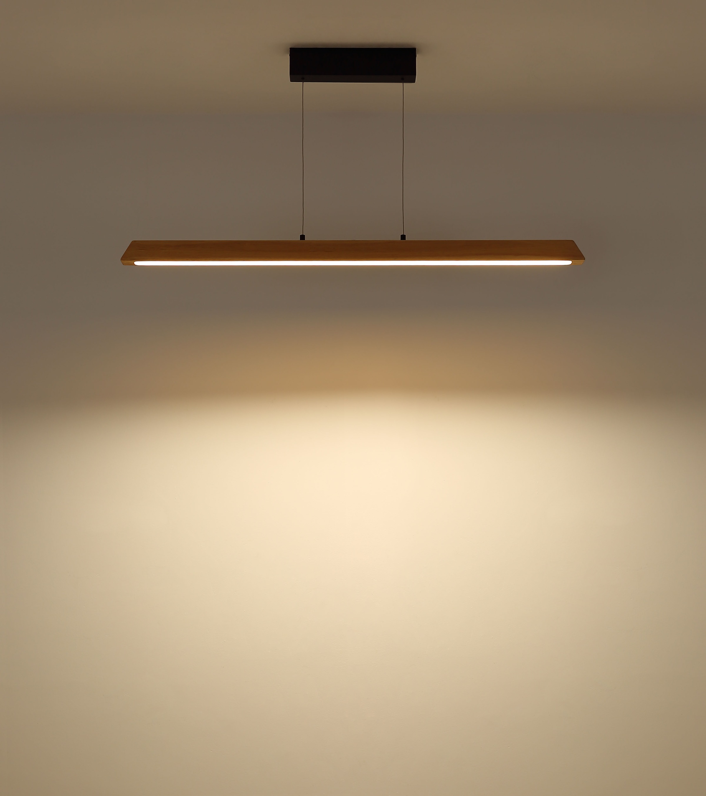 GLOBO LIGHTING Hängeleuchte »MELBA« LED-Modul 1 Stk. Schwarz Holz Hängeleuchte Touchdimmer LED CCT, höhenverstellbar