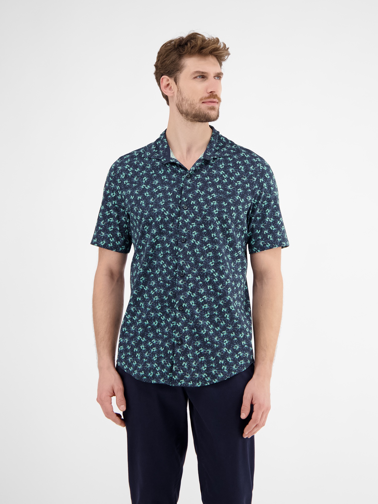 LERROS Kurzarmhemd "Herren Jerseyhemd, floral gemustert" günstig online kaufen