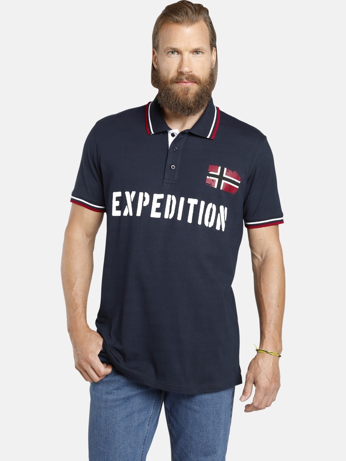 Jan Vanderstorm Poloshirt »Doppelpack Poloshirt JOHAN«, (2 tlg.), in zwei Designs (2er-Pack)
