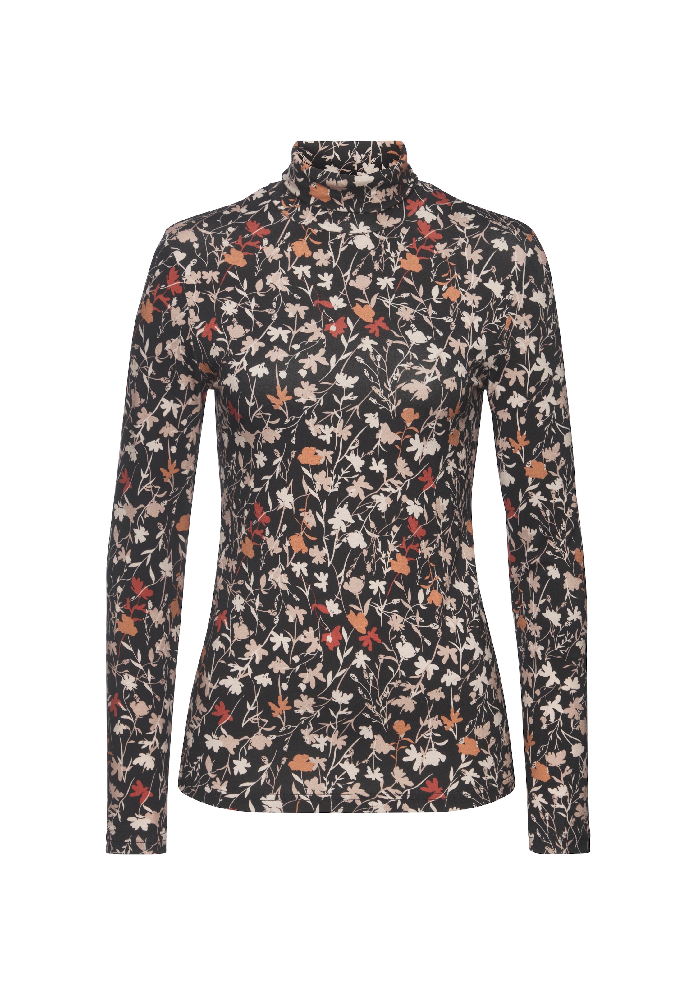 LASCANA Rollkragenshirt mit Blumenprint, Jerseyshirt, modisches Basic günstig online kaufen