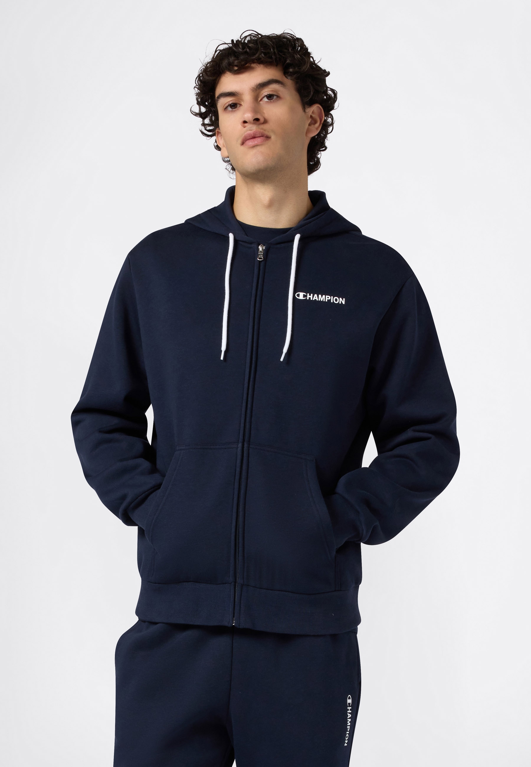 Champion Kapuzensweatjacke "Graphic Full Zip Hoodie" mit Kapuze, aus Baumwolle und Polyester, in den Größen S bis XXL