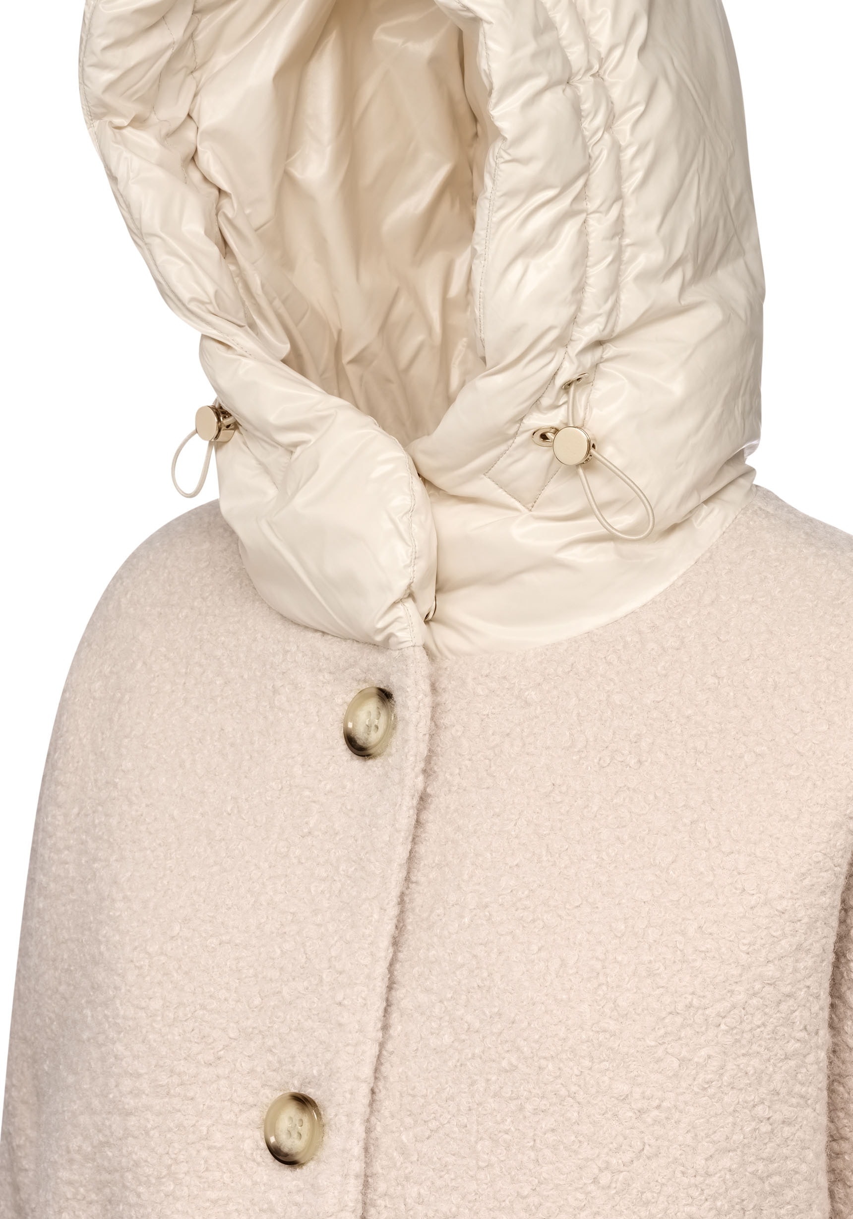 Geox Kurzmantel "CALITHE", im Materialmix, Kapuze, große aufgesetzte Tasche günstig online kaufen