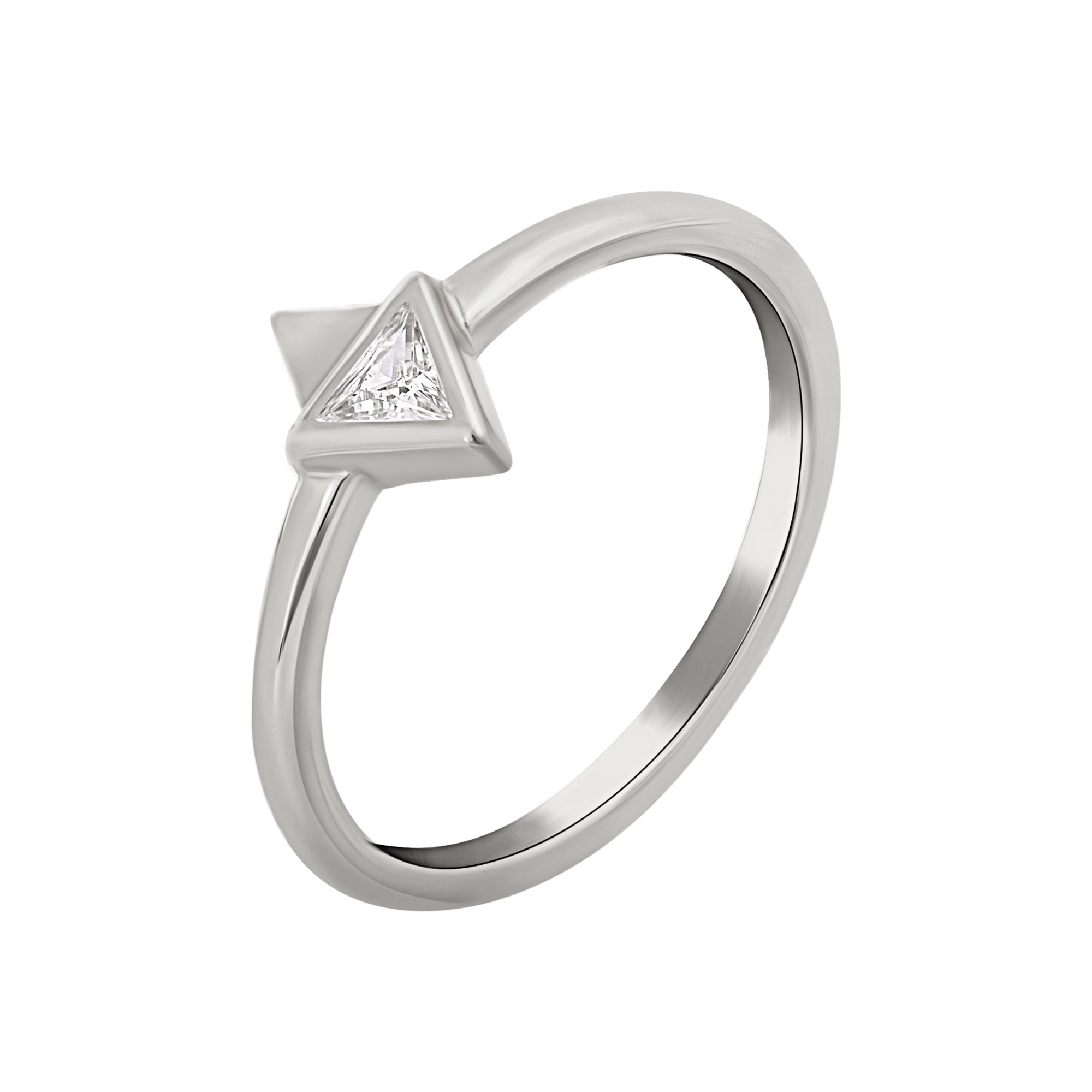 CAÏ Silberring »925 Silber rhodiniert mit Zirkonia Dreieck«, Glänzend kaufen