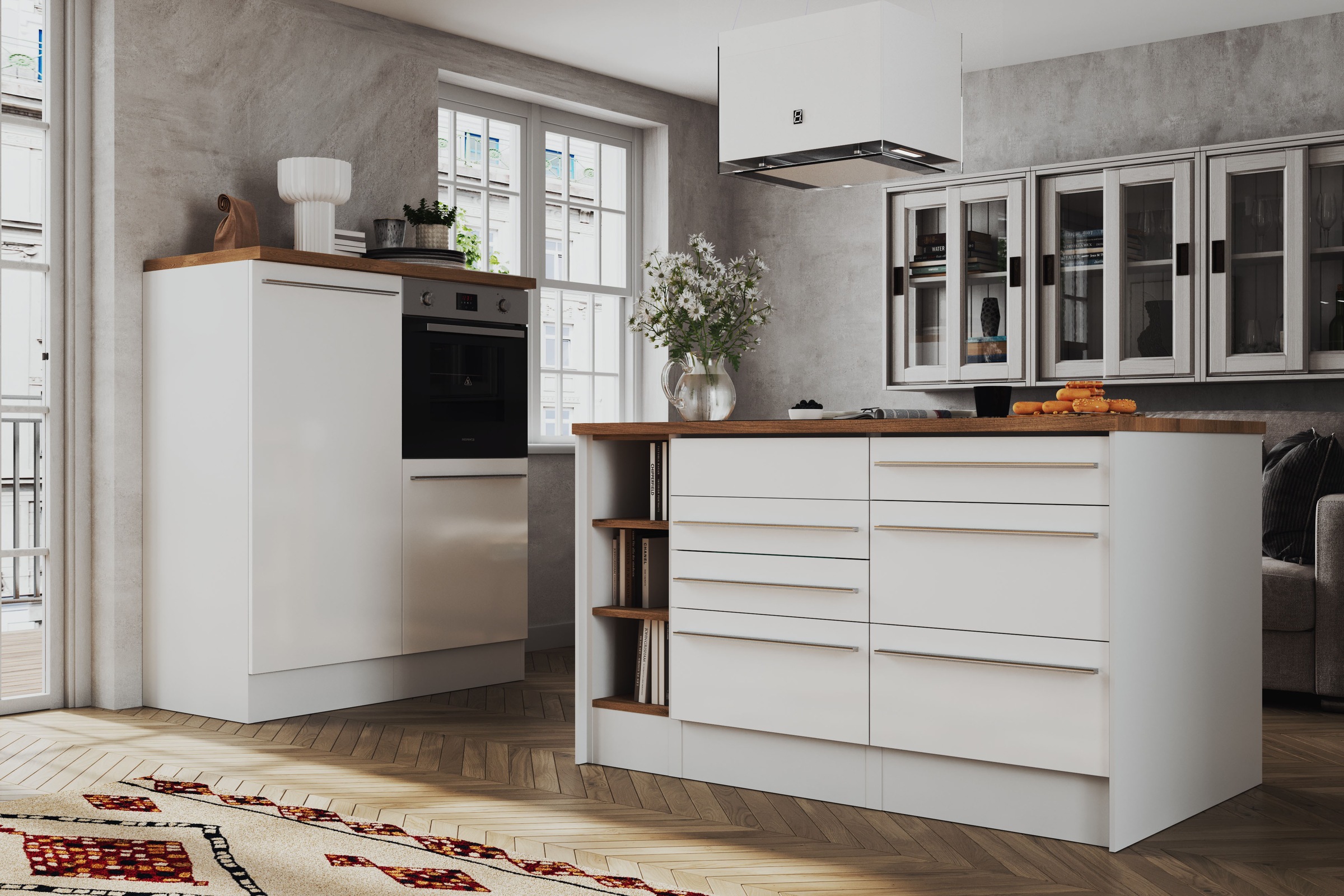 RESPEKTA Küchenzeile und Kücheninsel »Gabriel«, Breite 290/150 cm mit Soft-Close