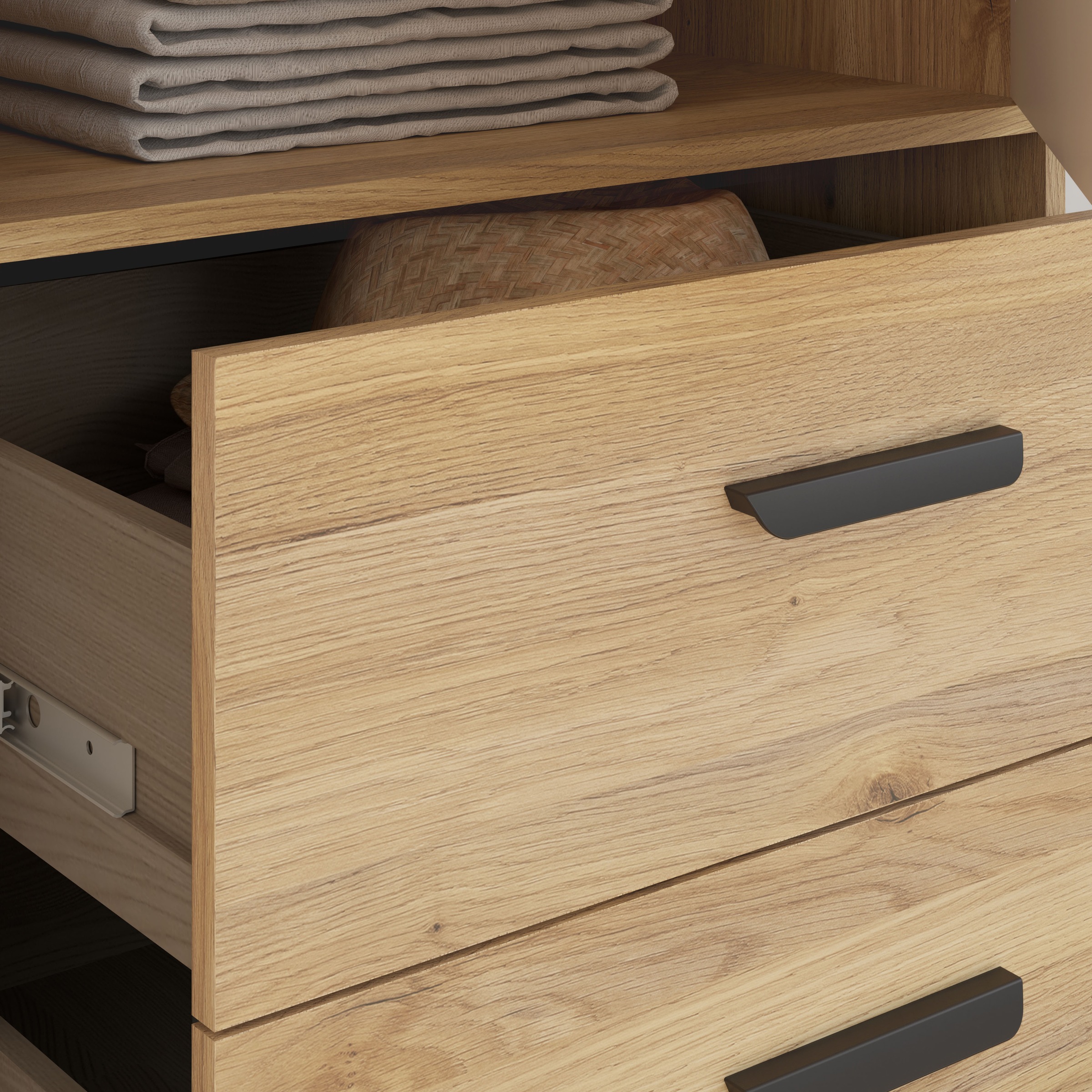 FORTE Drehtürenschrank »Schrank mit Spiegel, zeitloses Design, 4türig« viel Stauraum, Schubladen, Spiegeltürenm Höhe 200 cm