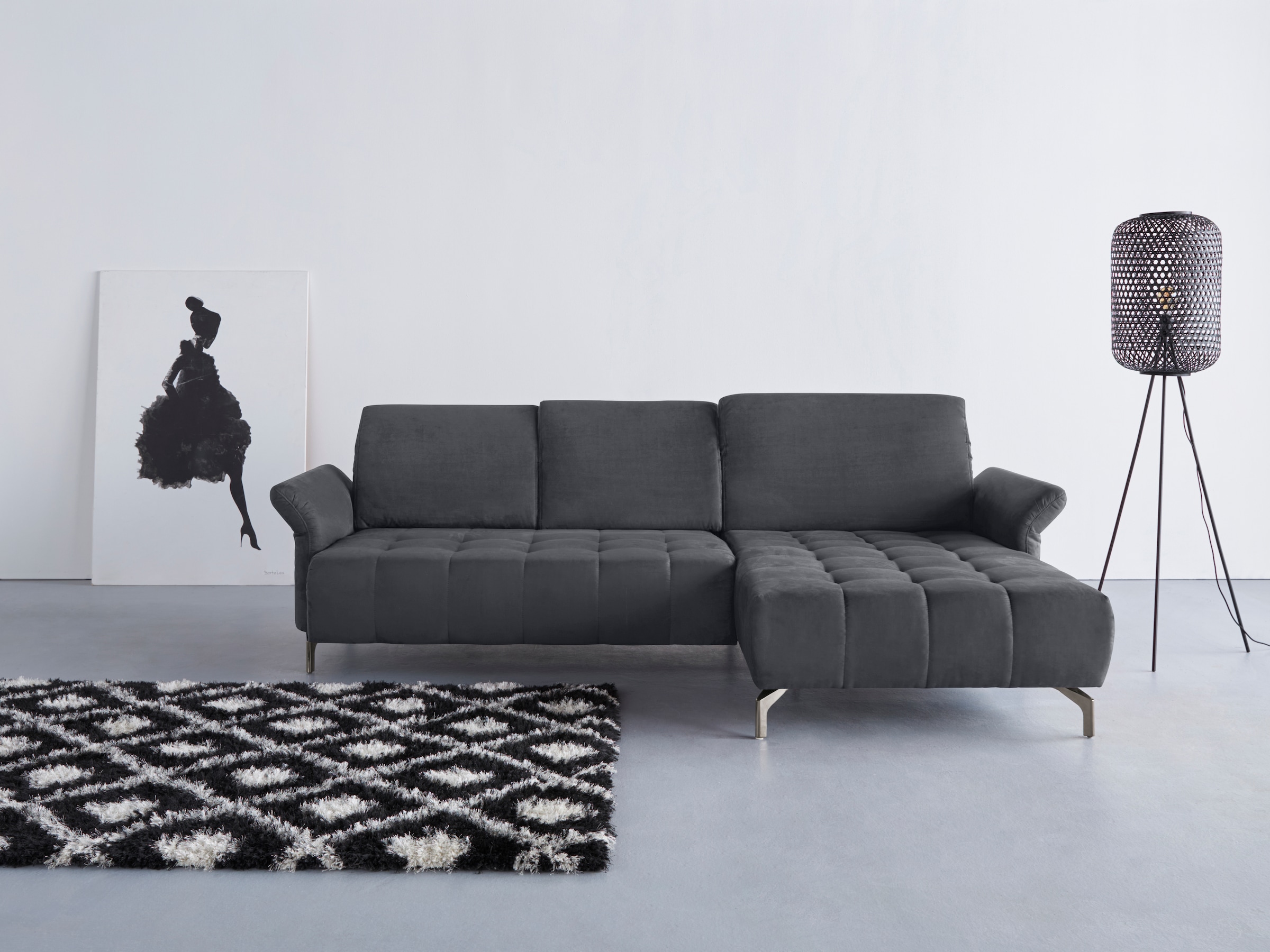 OTTO home Ecksofa "Fresh L-Form" Federkern, wahlweise Kopfteilverstellung und motorischer Vorziehsitz
