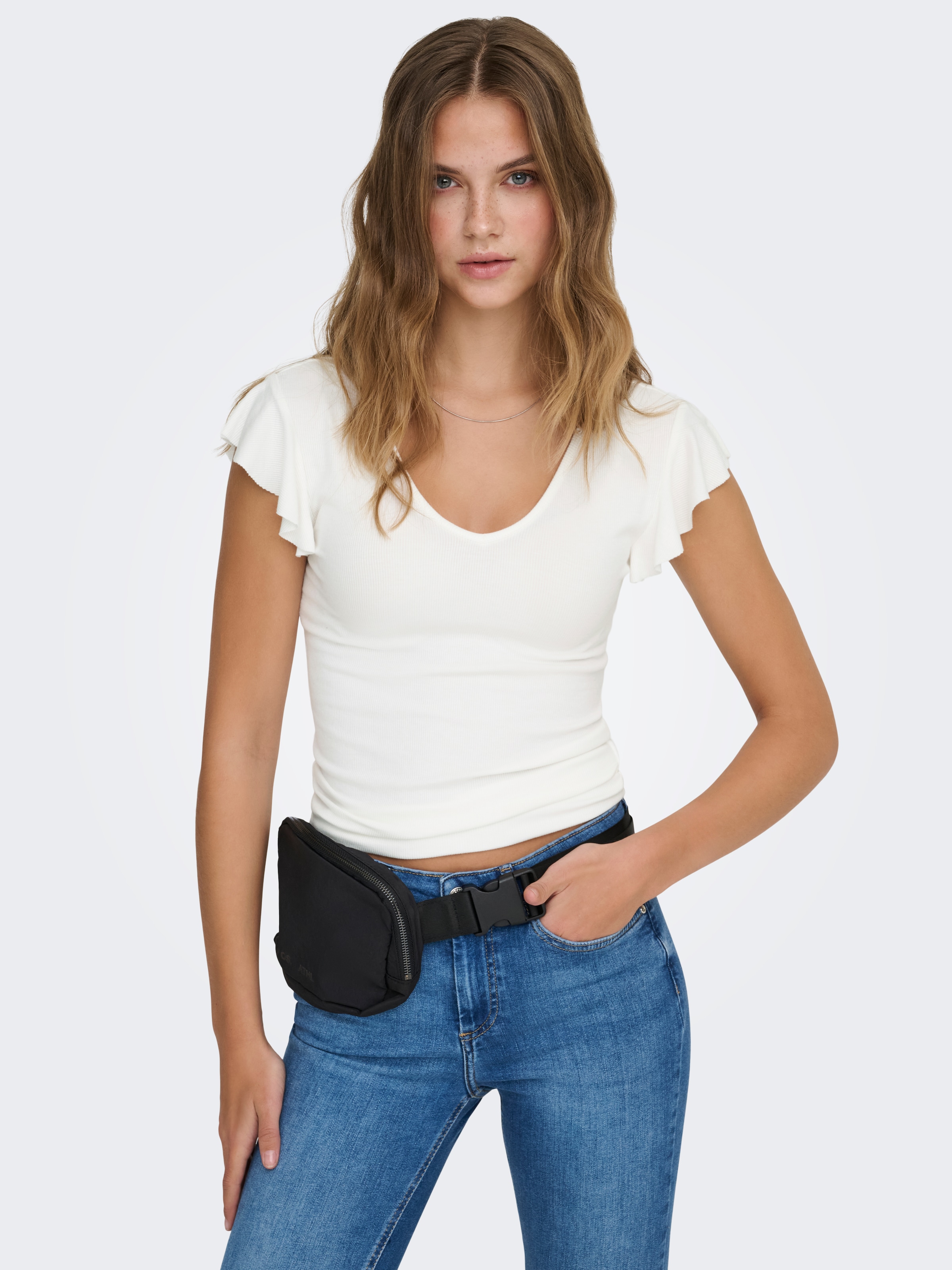 ONLY V-Shirt "ONLBELIA – V-Ausschnitt für femininen Sommerkomfort" Viskosem günstig online kaufen