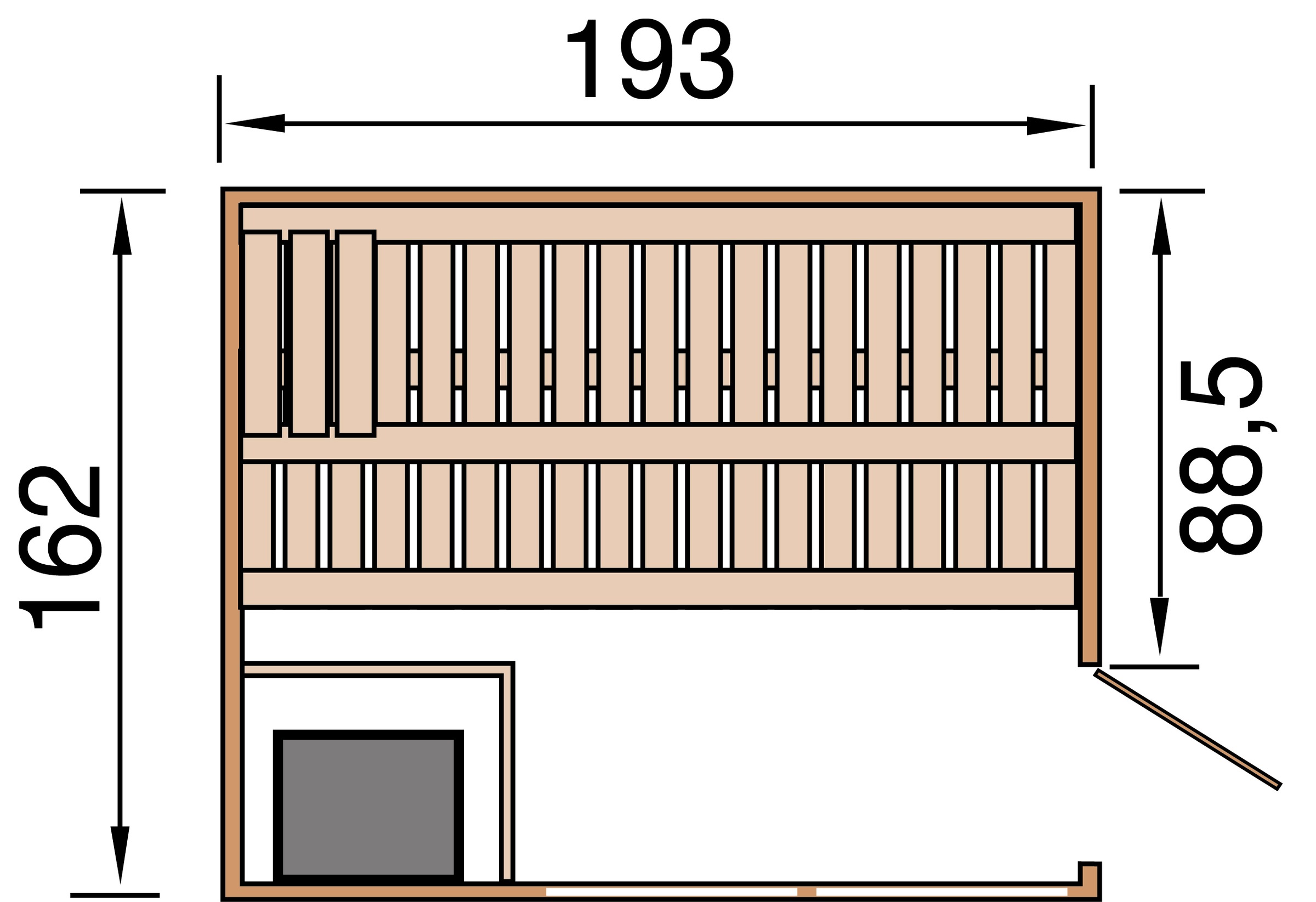 weka Sauna »Kemi Panorama«, 7,5 kW Ofen mit ext. Steuerung
