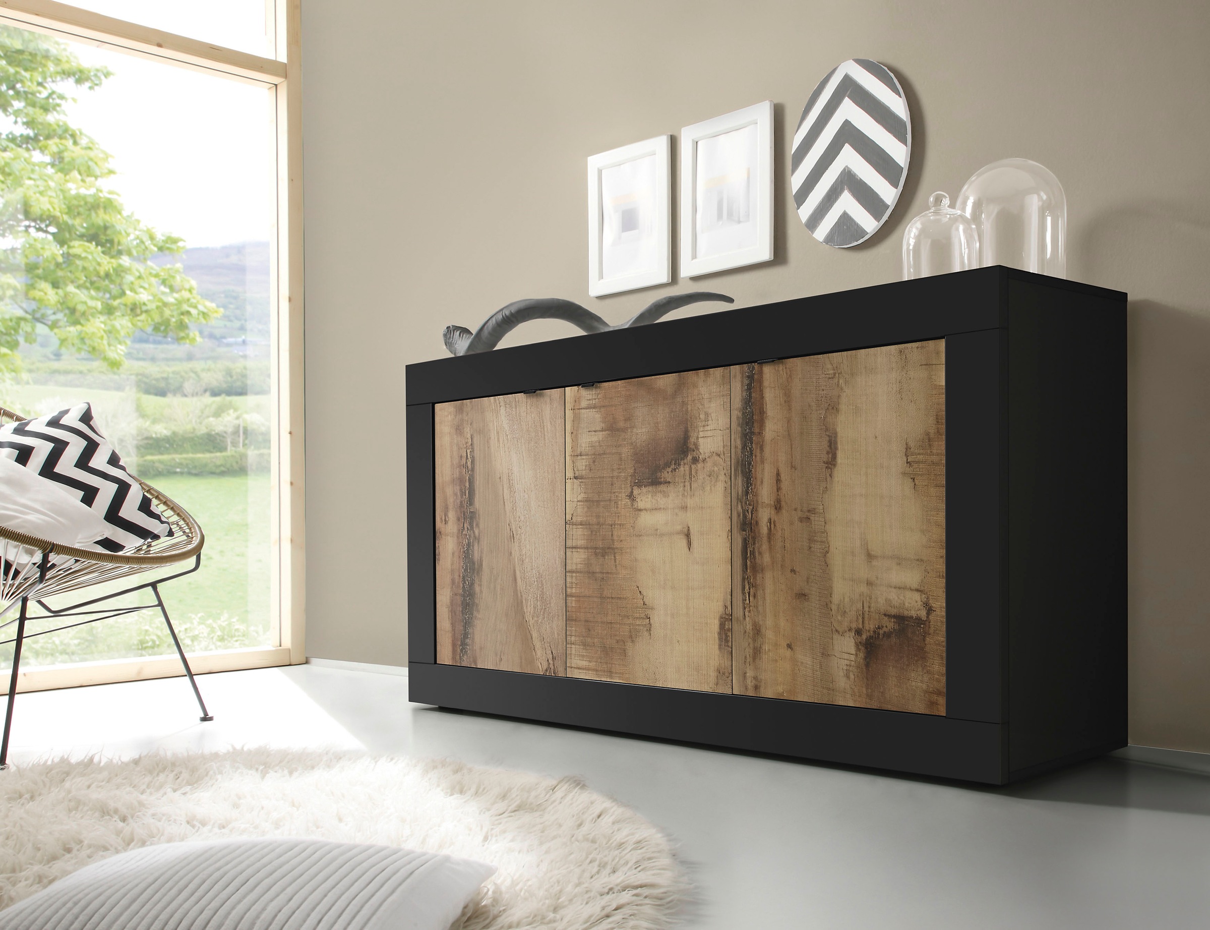 Home affaire Sideboard "Basic Breite 160 cm, Kommode 3 Türen, Anrichte," Me günstig online kaufen