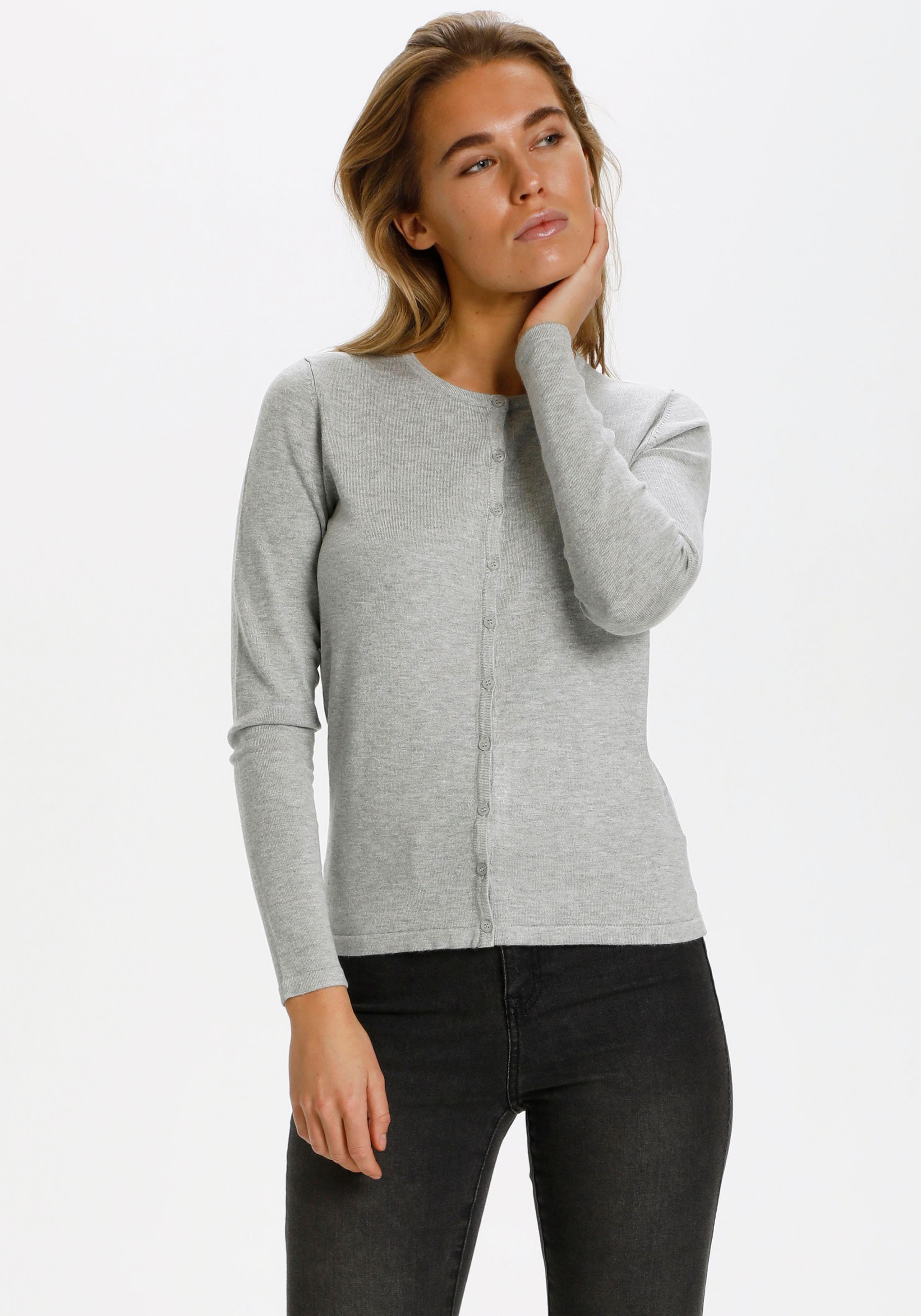 Saint Tropez Strickjacke "A8661, MilaSZ R-Neck Cardigan" Viskose Feinstrick günstig online kaufen