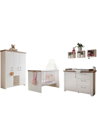 Babyzimmer-Komplettset »Stralsund«, (Set, 3 St., Bett, Wickelkommode, Schrank)