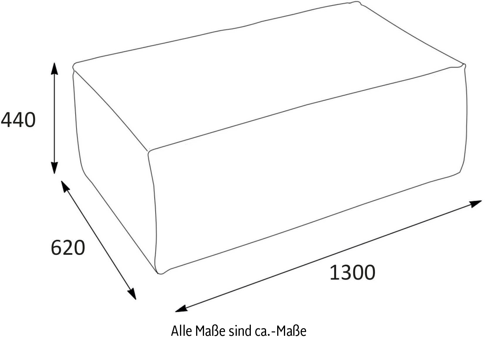 LeGer Home by Lena Gercke Hocker »PIARA, Polsterhocker mit Kedernaht in Cord oder Leinenoptik«, zur Serie PIARA, rechteckig, schwarze Füße, bequemer Sitzkomfort