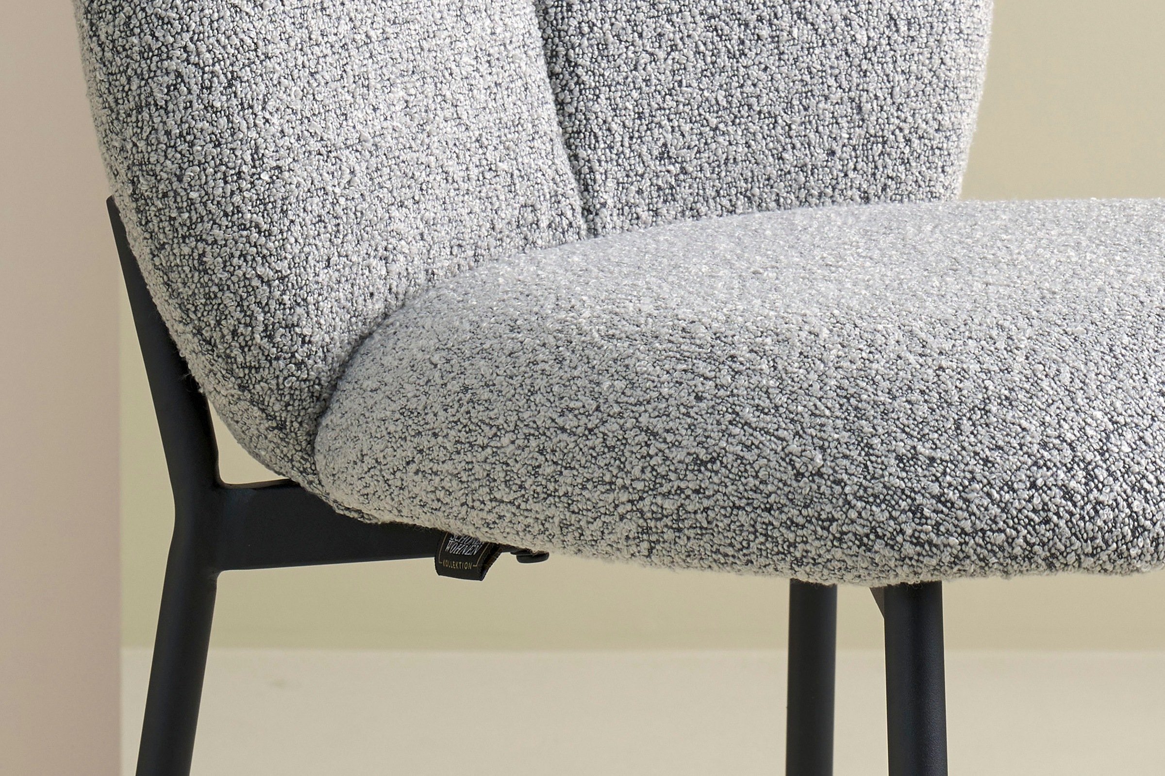 SCHÖNER WOHNEN-Kollektion 4-Fußstuhl »FORDE« (Set) 2 Stk.Bezug Bouclé, Untergestell Metall pulverbeschichtet