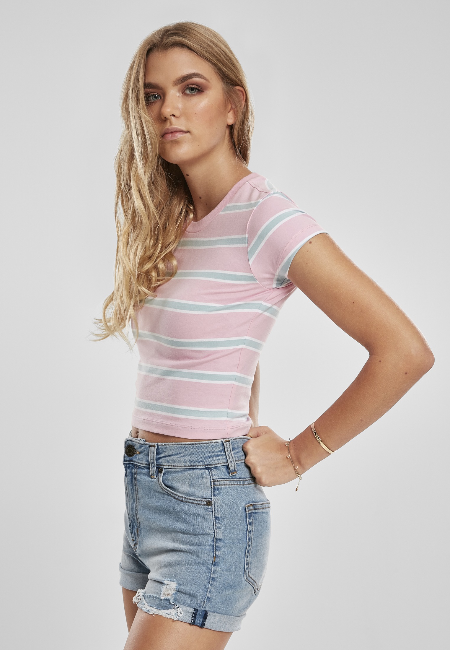 URBAN CLASSICS Strandshirt »Damen Ladies online Stripe BAUR (1 | Cropped kaufen Tee«, tlg.)