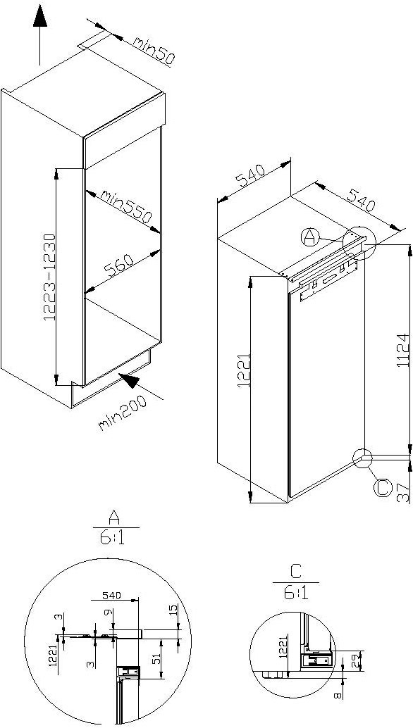 Amica Einbaukühlschrank »EKSX 362 231«, Inverter Kompressor