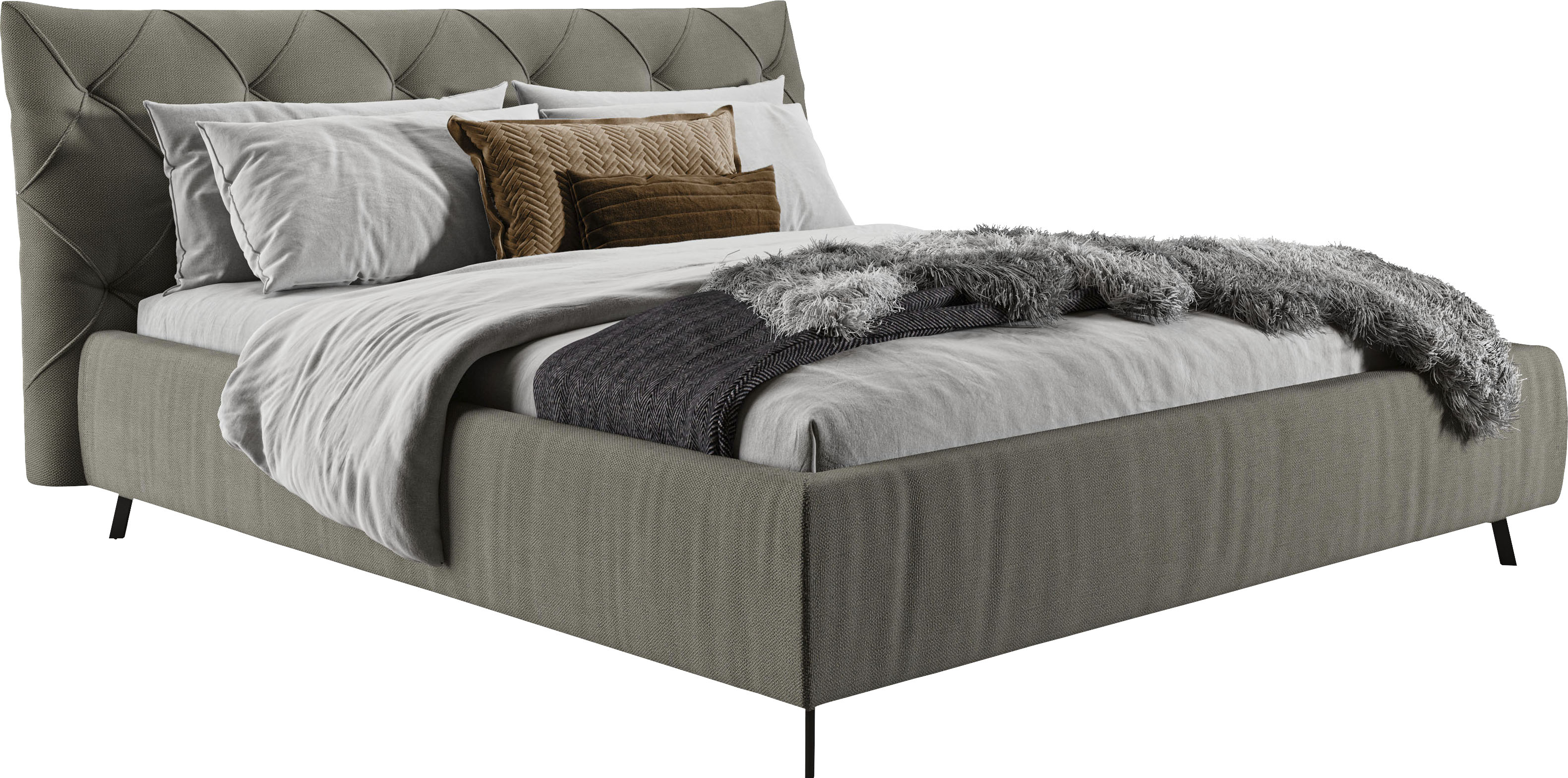 Home affaire "Elloree, in 4 Breiten bis 200cm, auch in Leder" Kopfteilhöhe 105 cm, belastbar bis 280 kg, auch in Überlänge 220cm