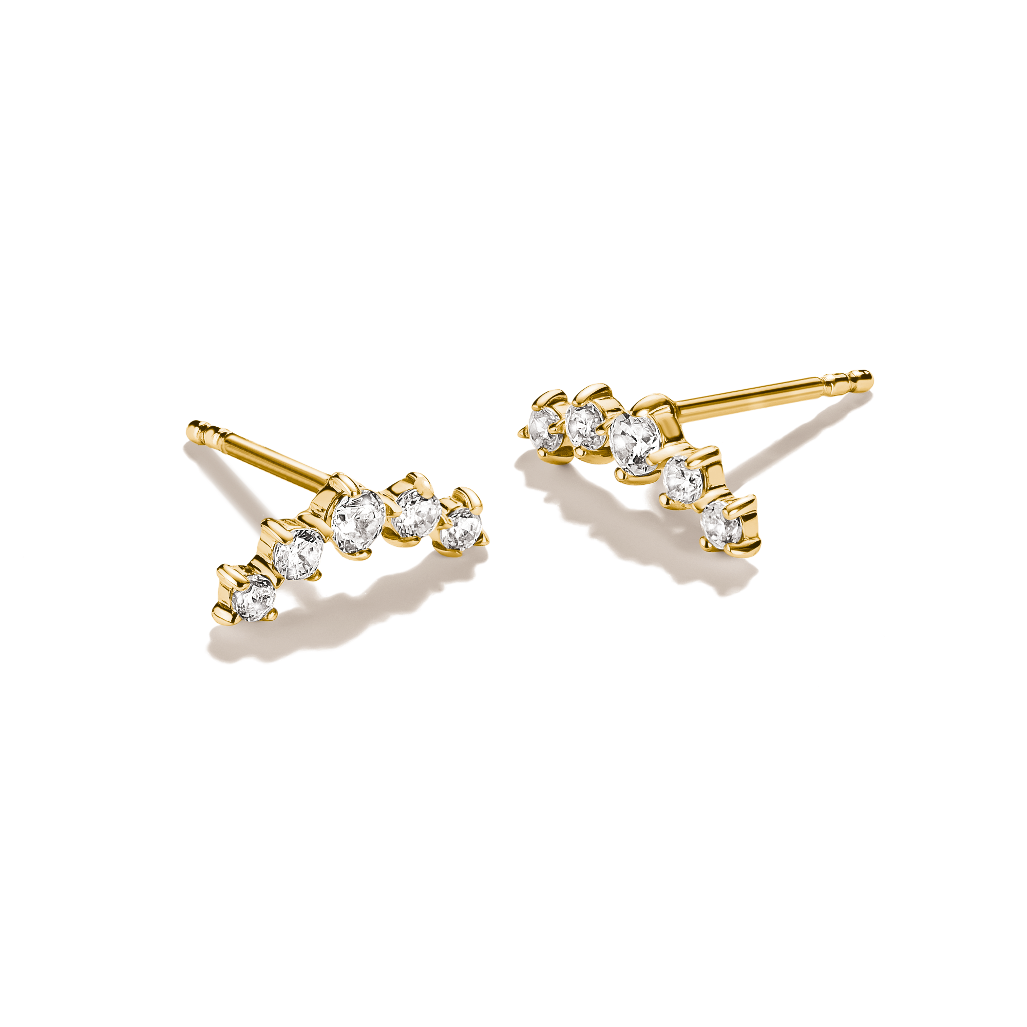 THOMAS SABO Paar Ohrstecker »gebogen, gelbgoldfarben« mit Zirkonia (synth.)