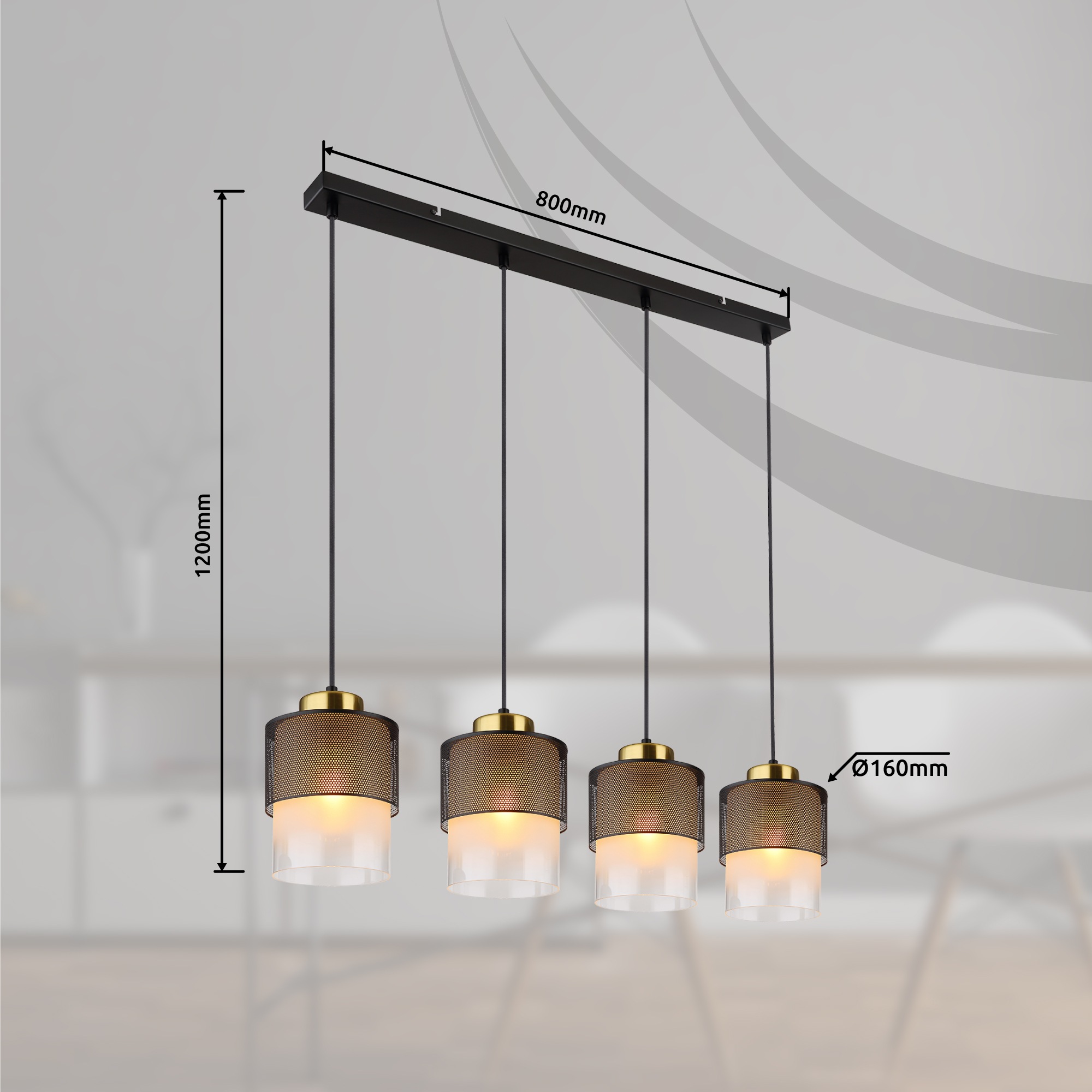 GLOBO LIGHTING Hängeleuchte »OLGA«, Leuchtmittel E27 | ohne Leuchtmittel, Hängelampe/Pendelleuchte/Esszimmer/Wohnzimmer/Esstisch