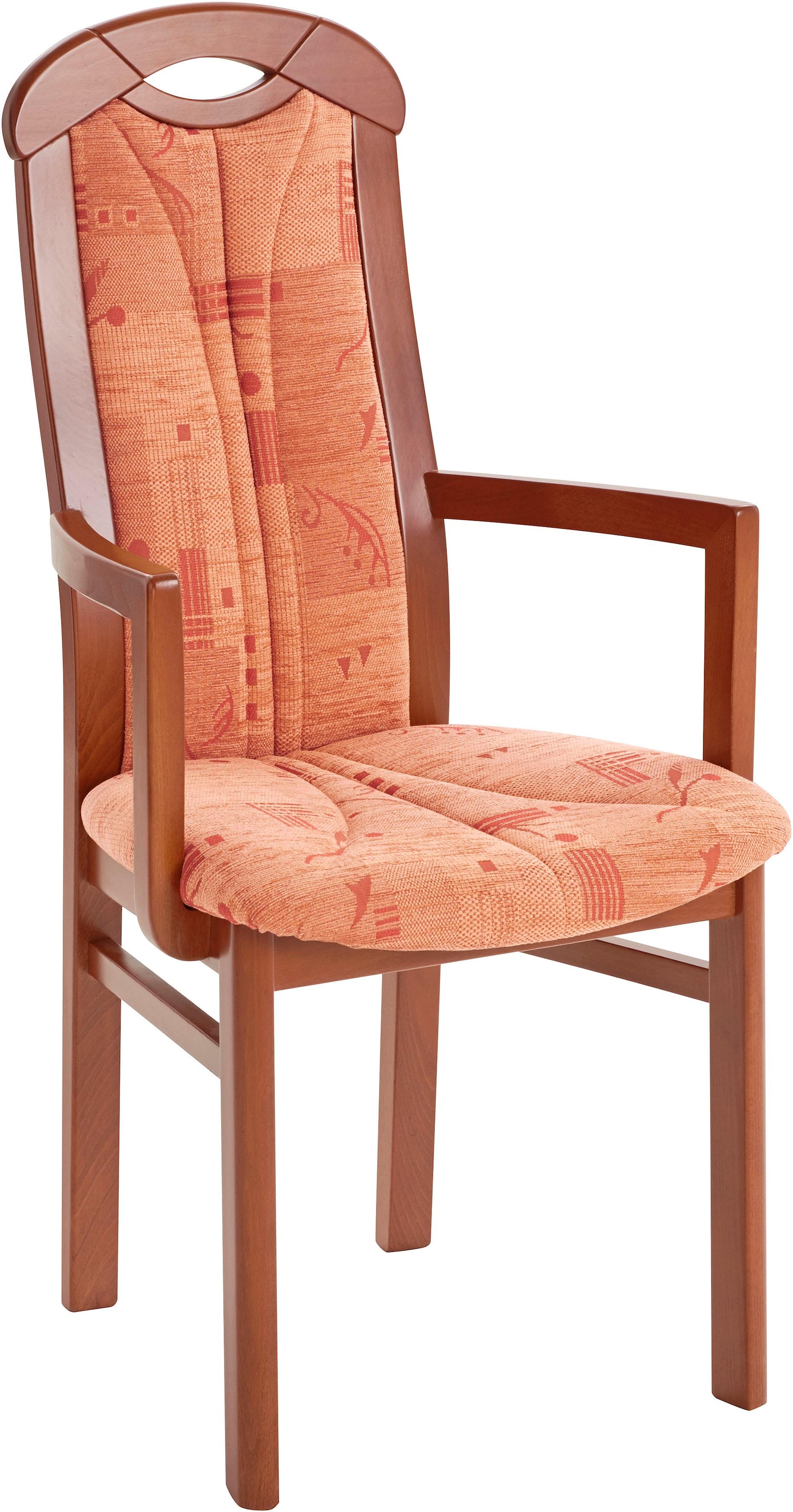 Armlehnstuhl HOME AFFAIRE "ALEX, Stuhl,Armlehnstuhl", orange (kirschbaumfarben, orange), B:63cm H:103cm T:54cm, Massivholz, Stühle, Armlehnstuhl, Stuhl, Armlehnstuhl, Ausführung mit und ohne wasserabweisender Stoff