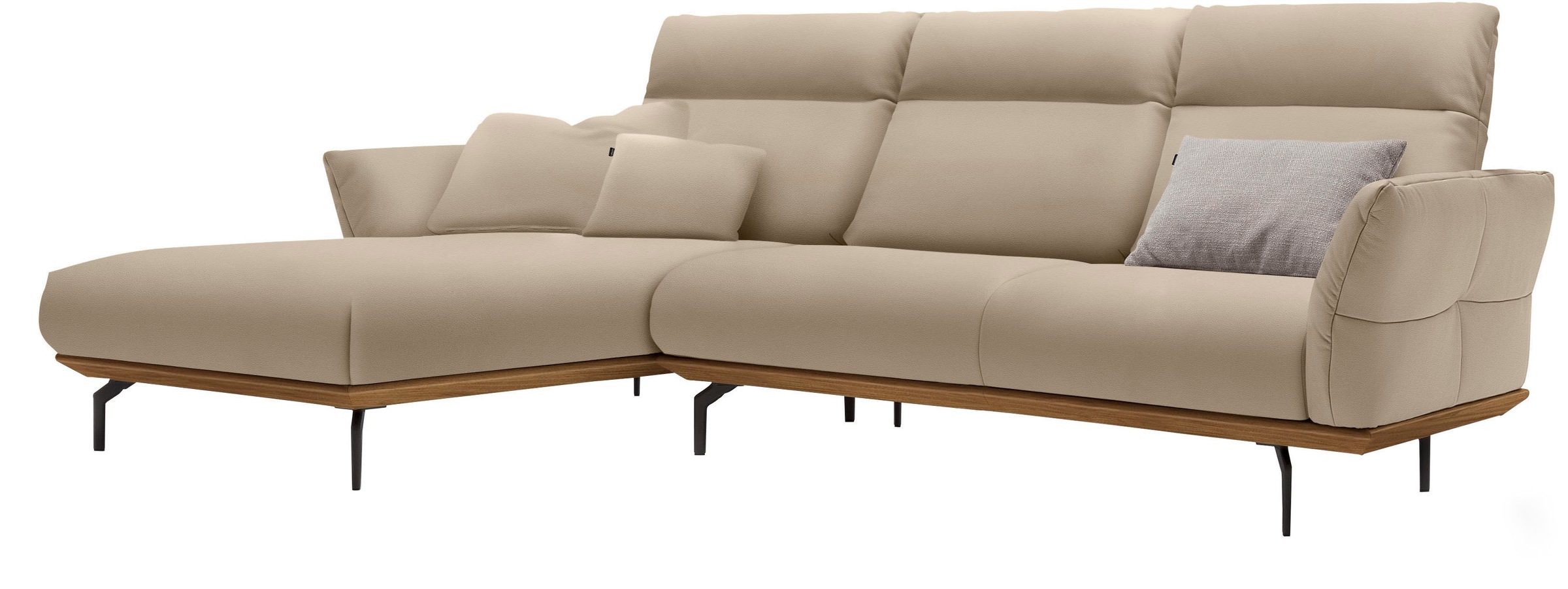 Creation BY ROLF BENZ Ecksofa "CR.460", Sockel in Nussbaum, Winkelfüße in U günstig online kaufen