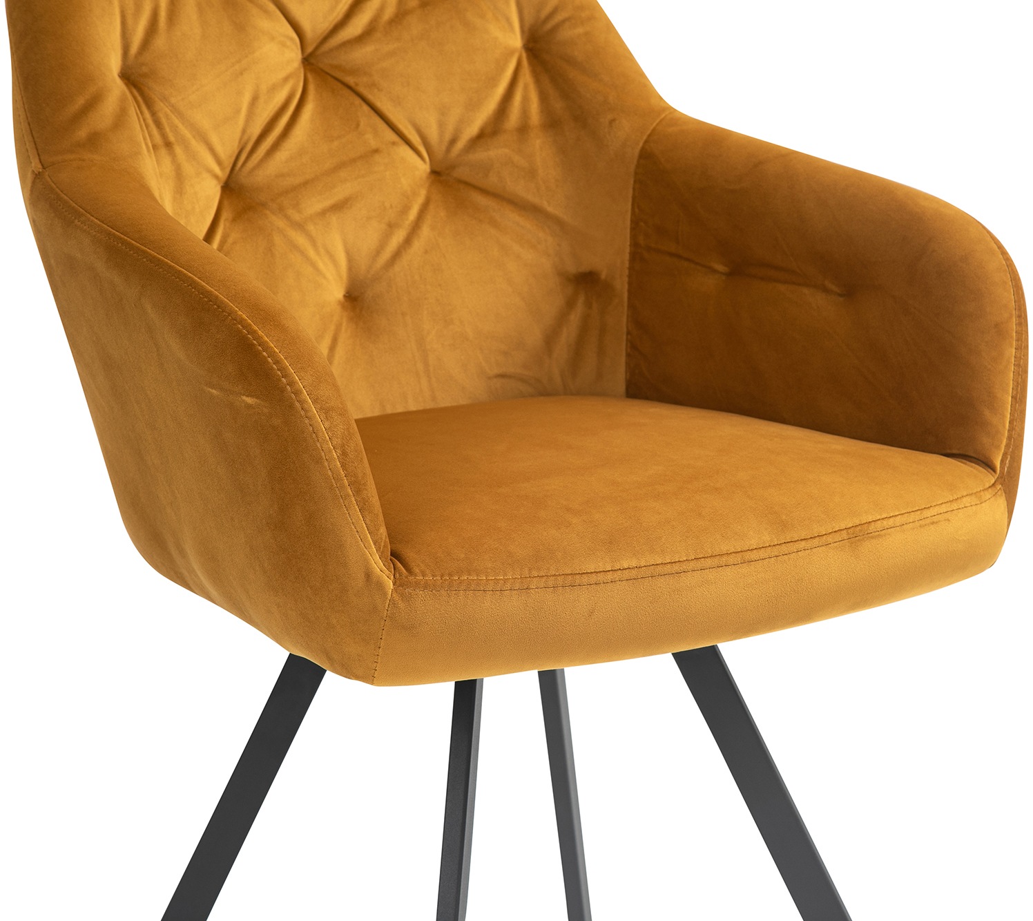 SalesFever Essgruppe, (Set, 5 tlg.), Stühle mit 360° Drehplatte unter der Sitzfläche, mit echter Baumkante