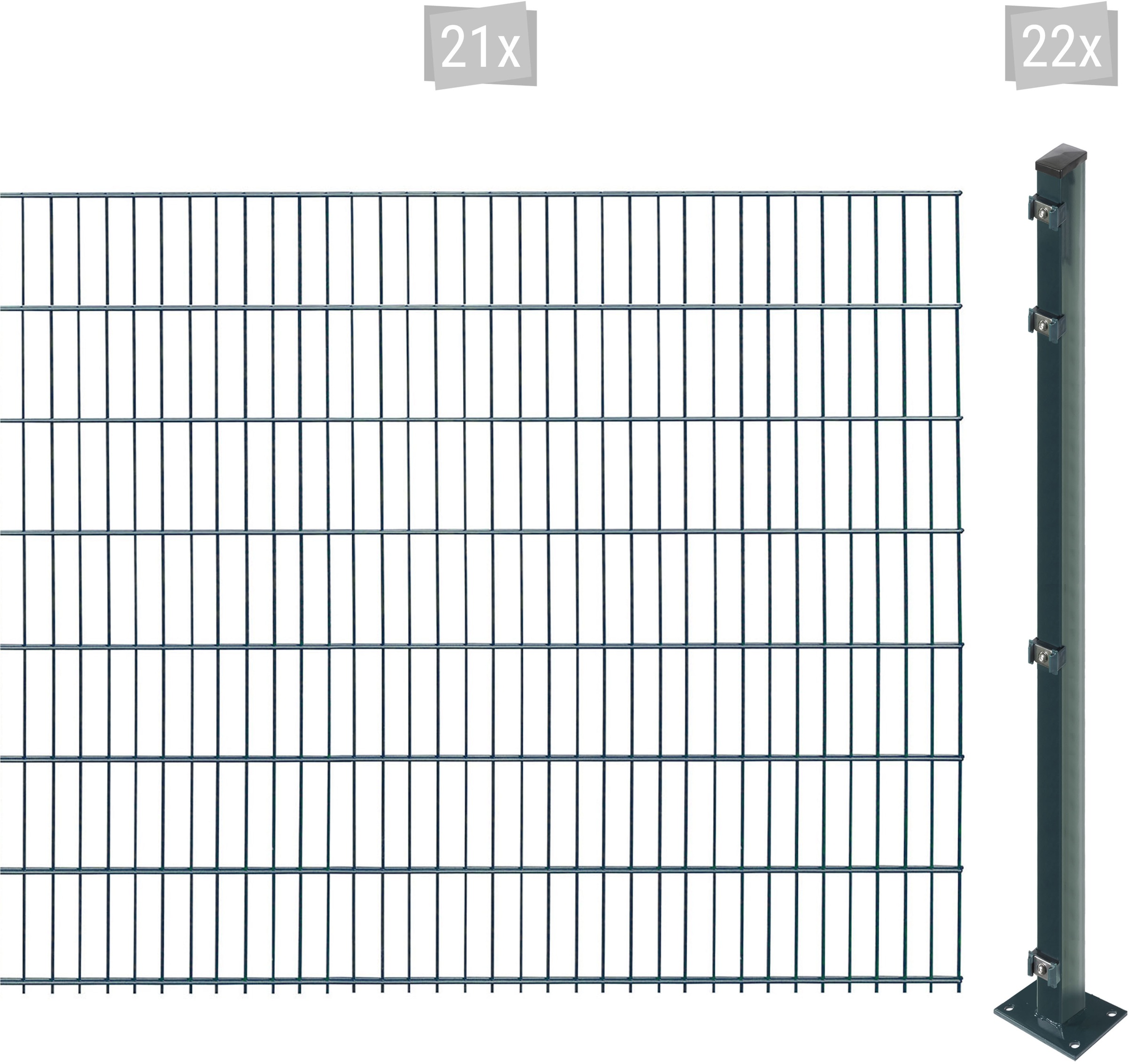 Arvotec Doppelstabmattenzaun "EASY 143 zum Aufschrauben", Zaunhöhe 143 cm, Zaunlänge 2 - 60 m