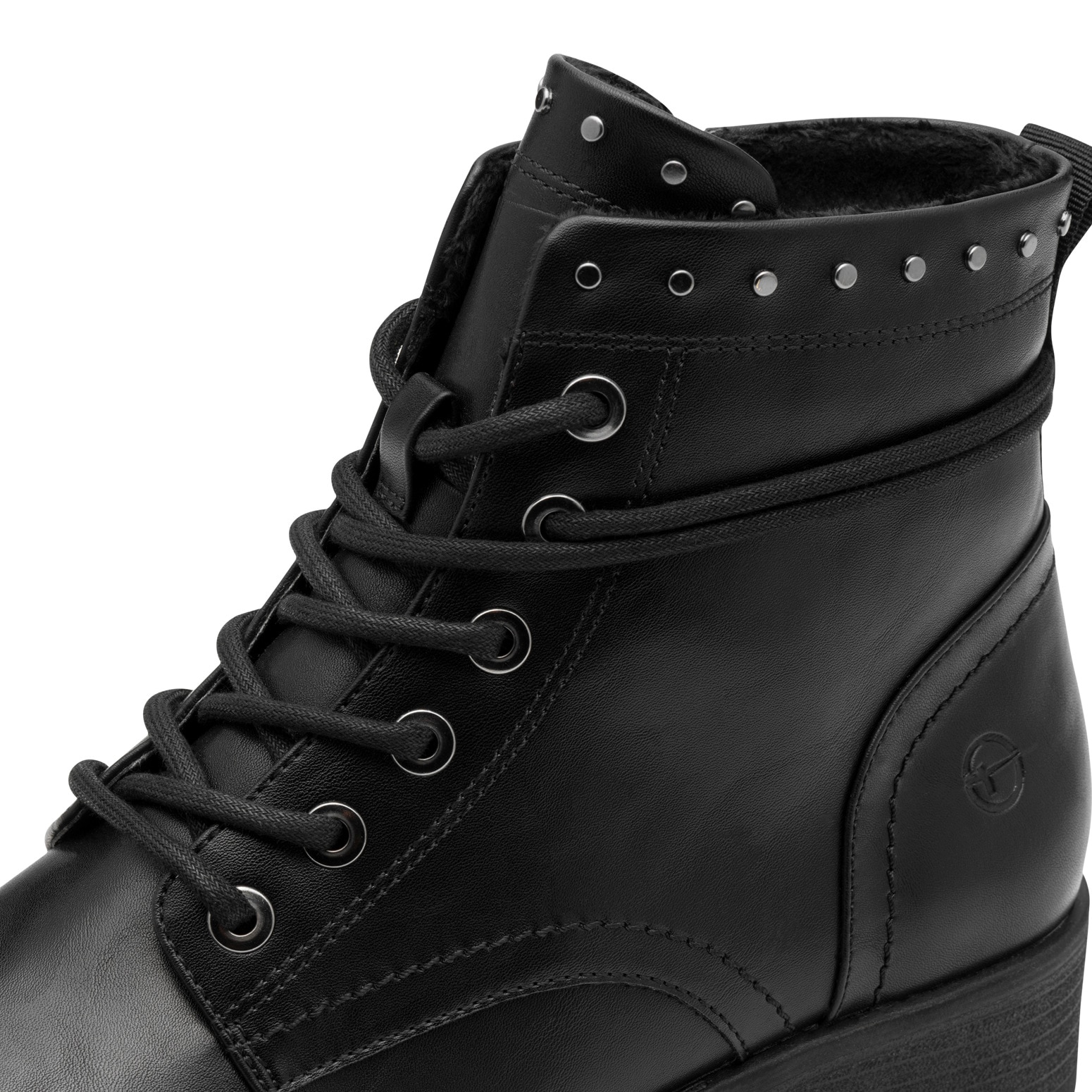 Tamaris Schnürstiefelette, Blockabsatz, Schnürboots mit Nieten am Schaftrand besetzt