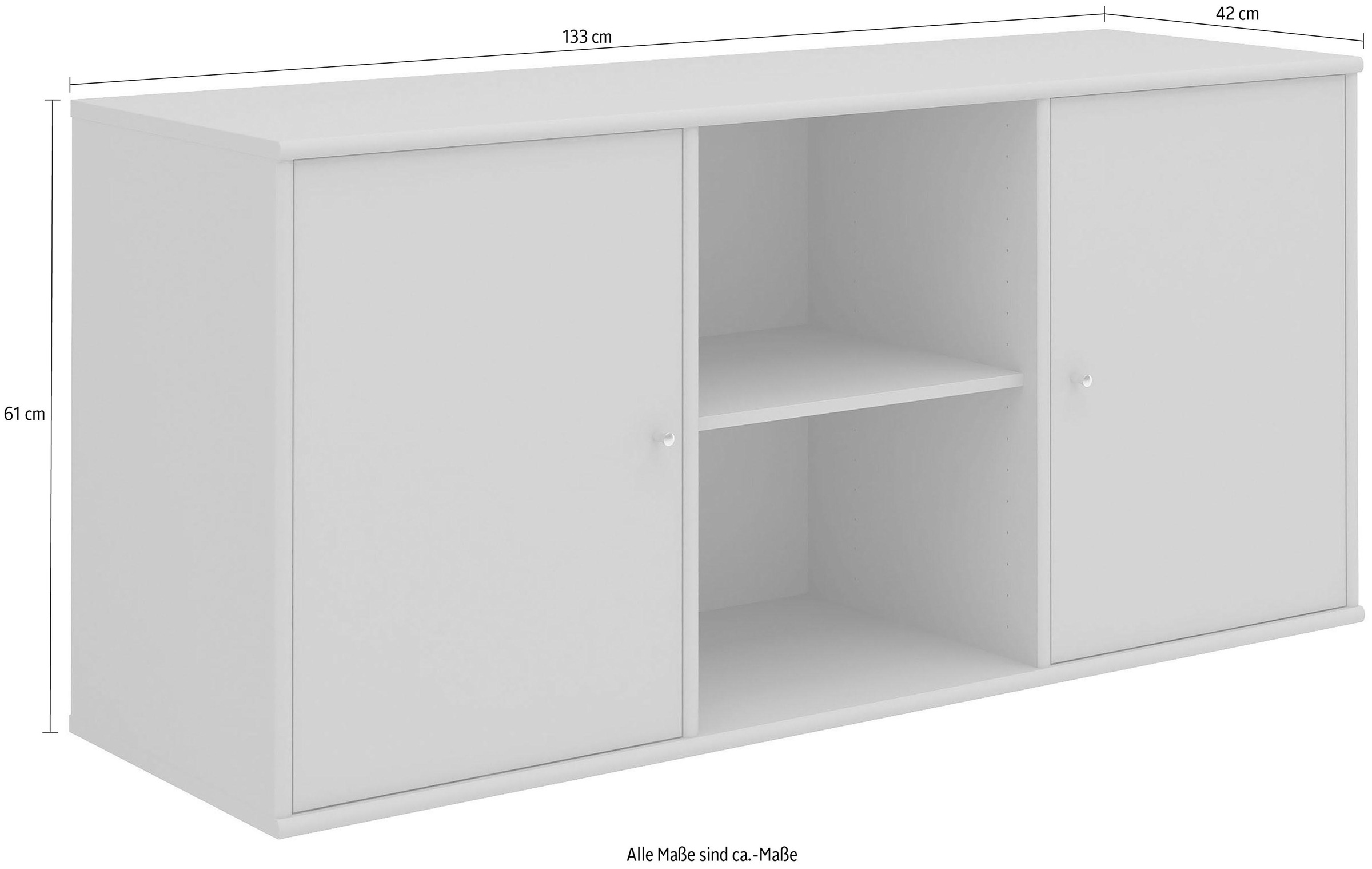 Hammel Furniture Sideboard »Mistral, Hochwertig Schrank, hängend/stehend montierbar«, mit zwei Türen, B: 133 cm, anpassungsbar Designmöbel
