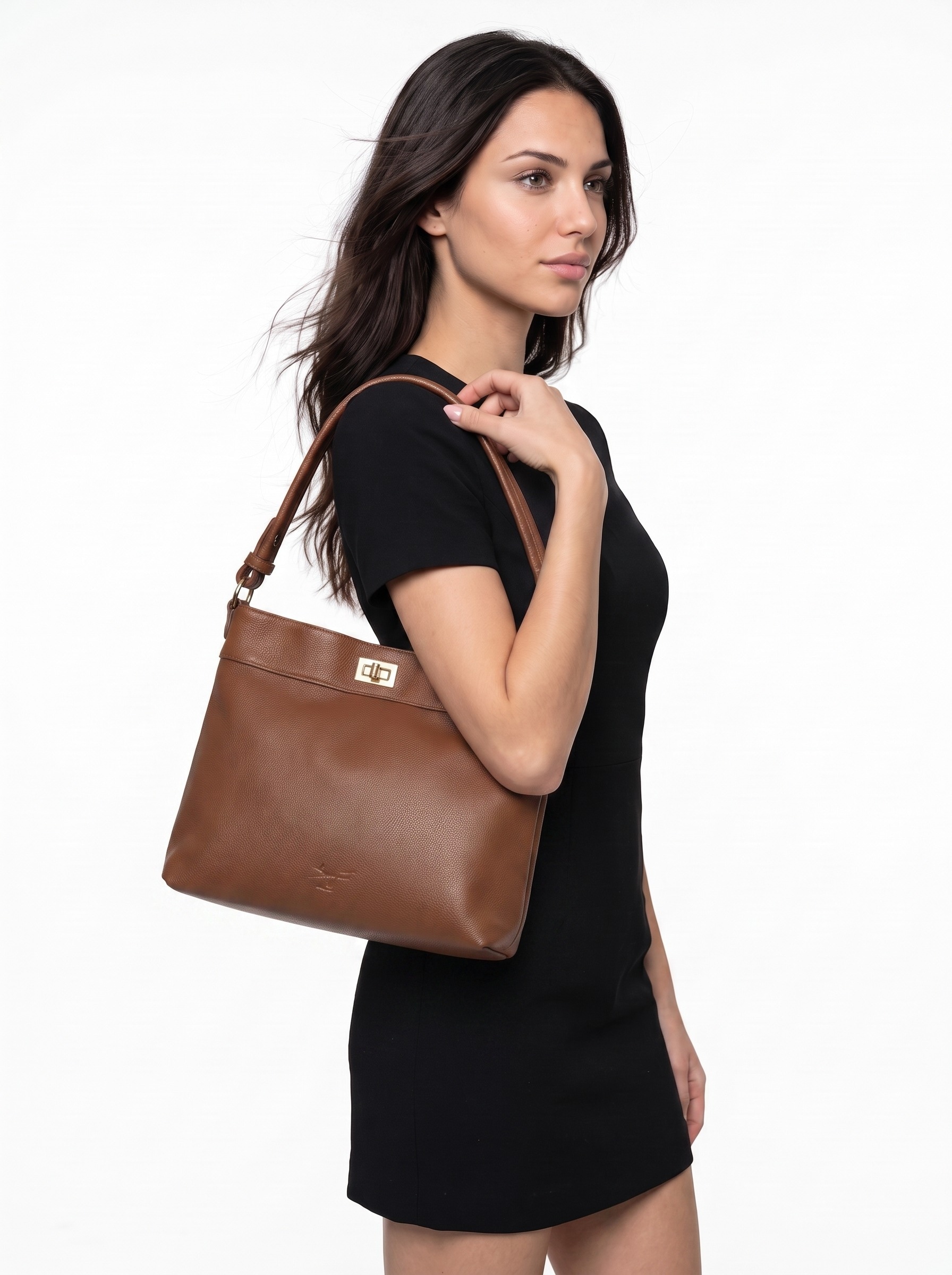 Samantha Look Henkeltasche echt Leder, Made in Italy