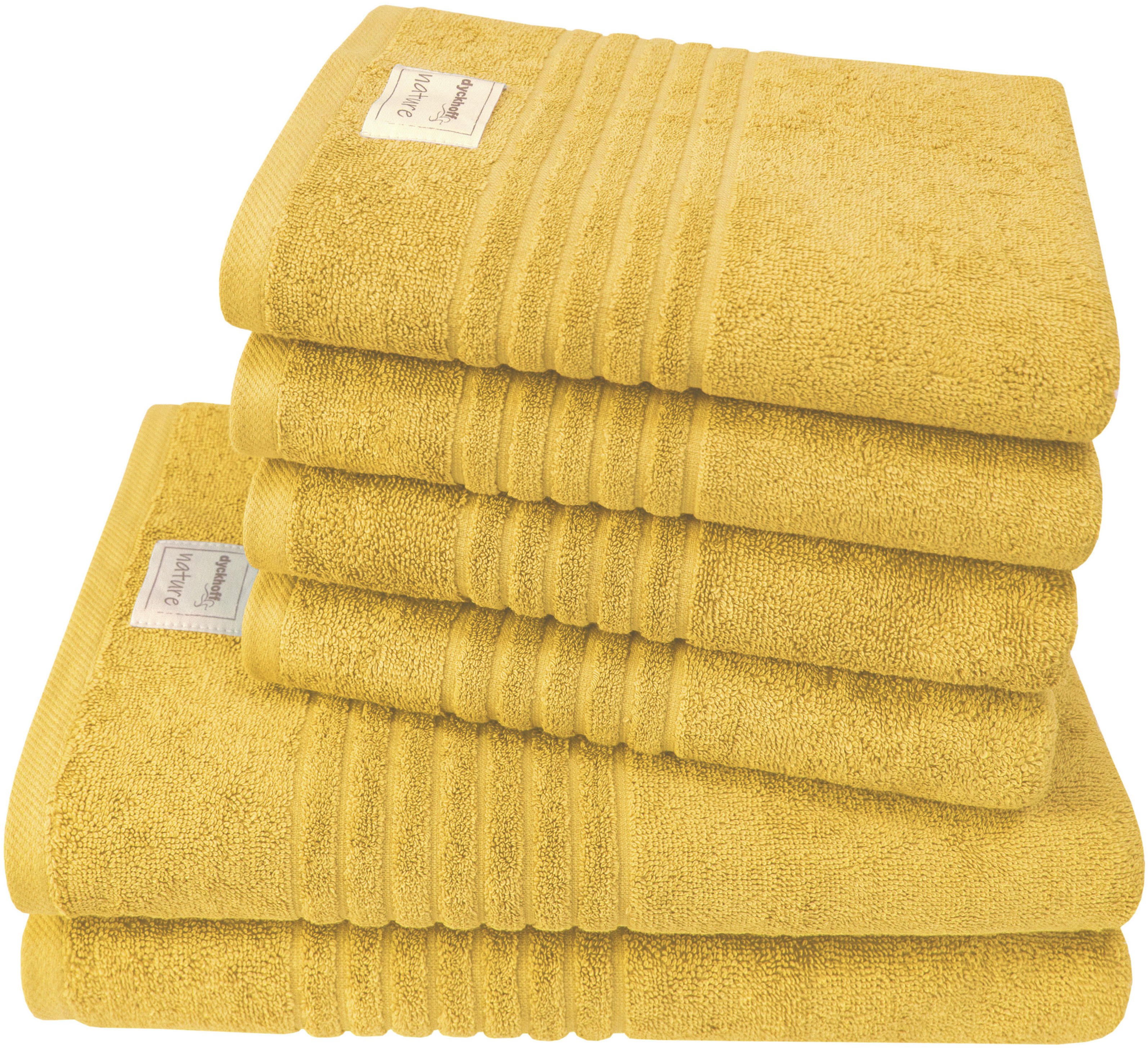 Dyckhoff Handtuch Set "Nature" Set 6 Stk. Frottier 6er Set: 4x Handtücher, je 50 x 100 cm & 2x Badetuch 70 x 140 cm