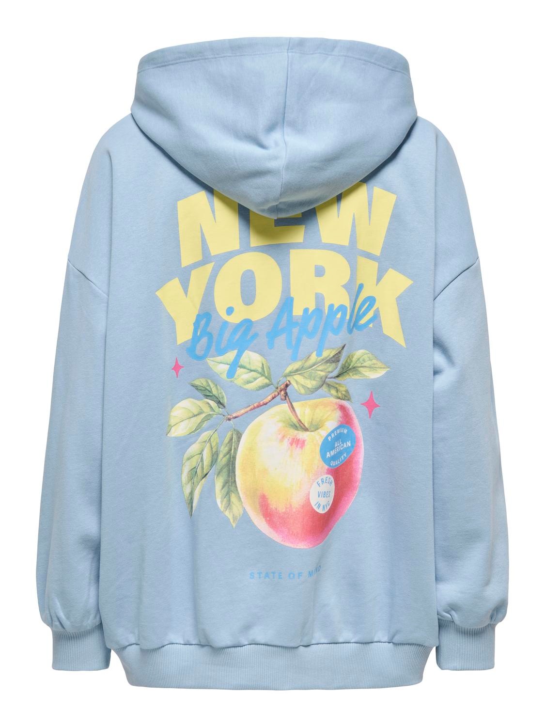 ONLY Sweatshirt "ONLELO L/S PRINT HOOD BOX SWT", Baumwollmischung, regular günstig online kaufen