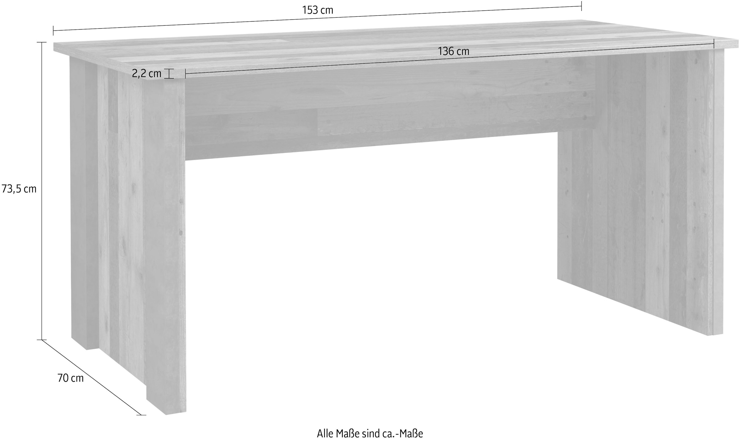 FORTE Schreibtisch »Clif«, Computertisch im Industriedesign, in 2 Breiten erhältlich