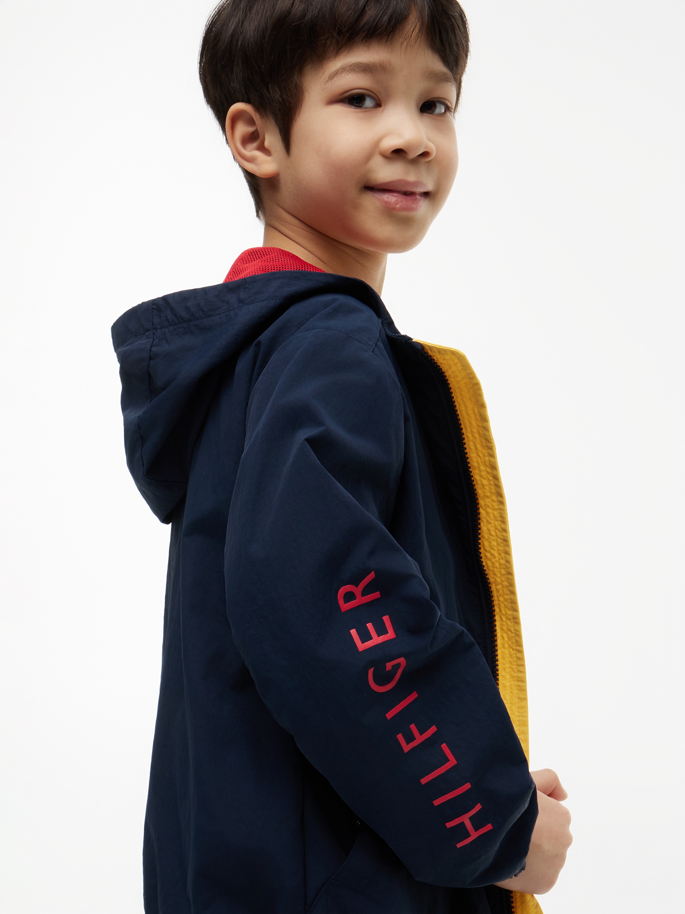 Tommy Hilfiger Windbreaker mit Kapuze Kinder bis 16 Jahre, Druck