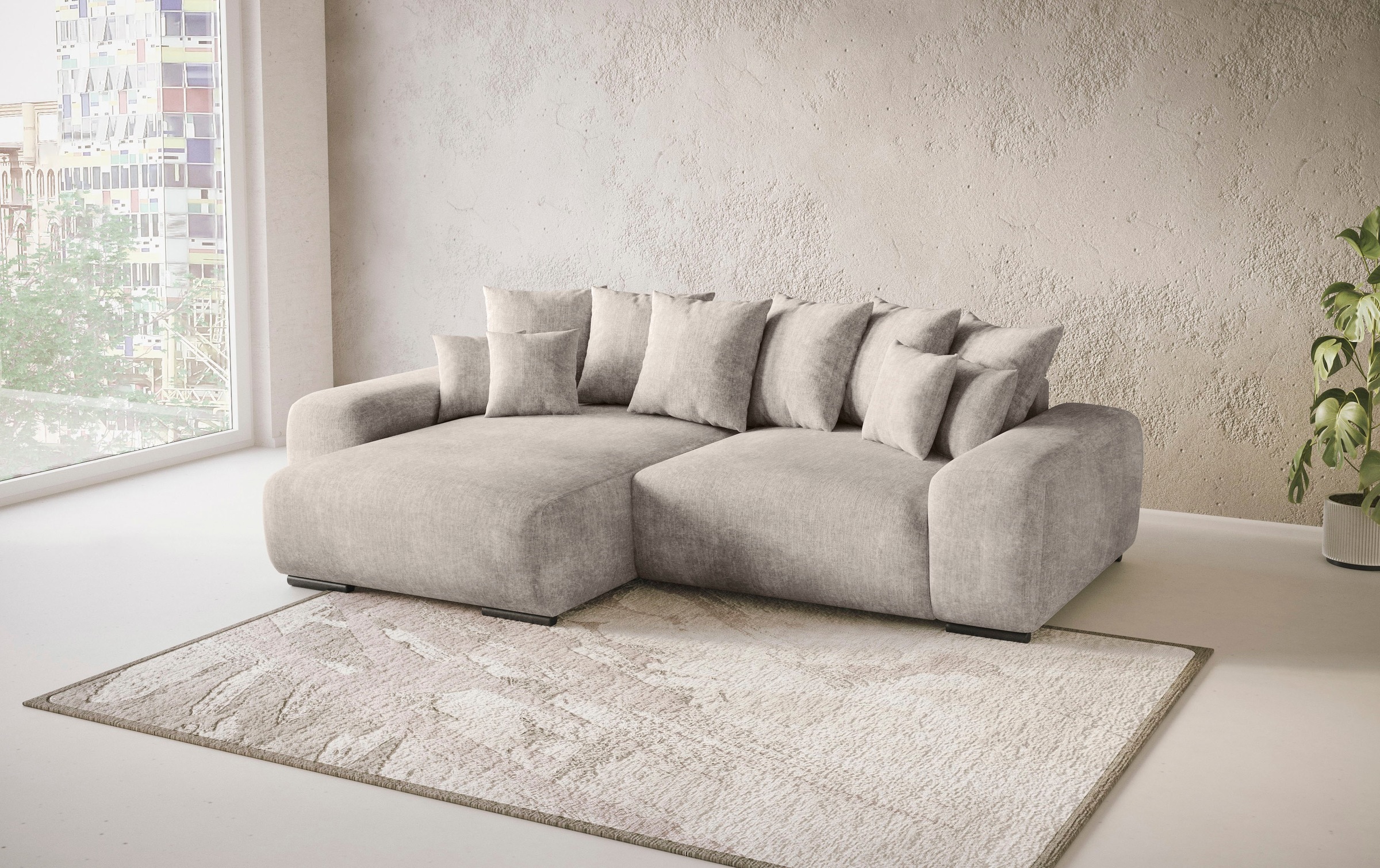 Mr. Couch Ecksofa »Sundance L-Form«, Dauerschläfer mit EasyBett-Schlaffunktion, Bettkasten