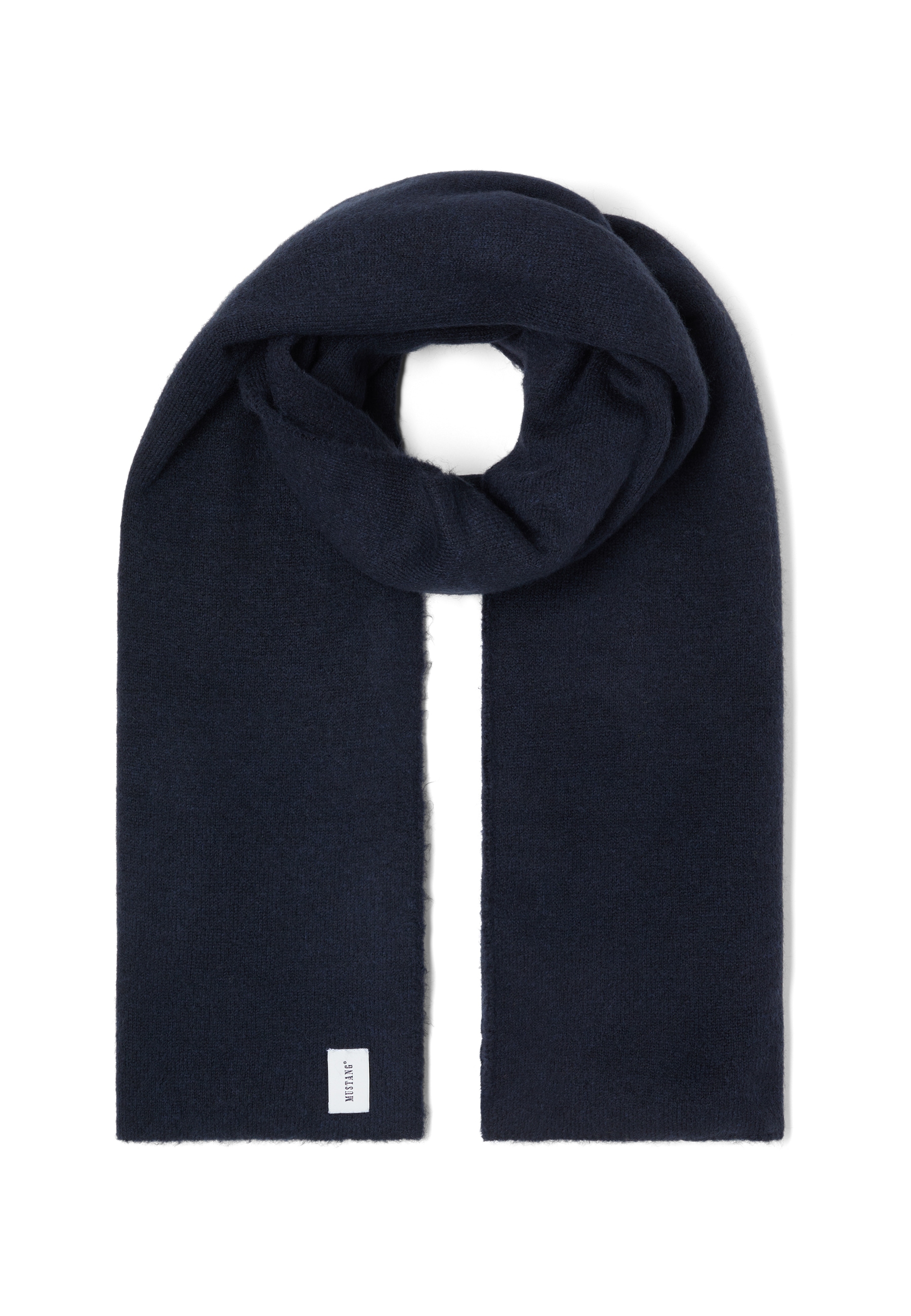 "Schal MUSTANG ""Herren Style Fayetteville"", Herren, Gr. one-size, blau (navy), Strick, 60% Acryl, 29% Polyester, 11% Wolle, Modetücher Schal"