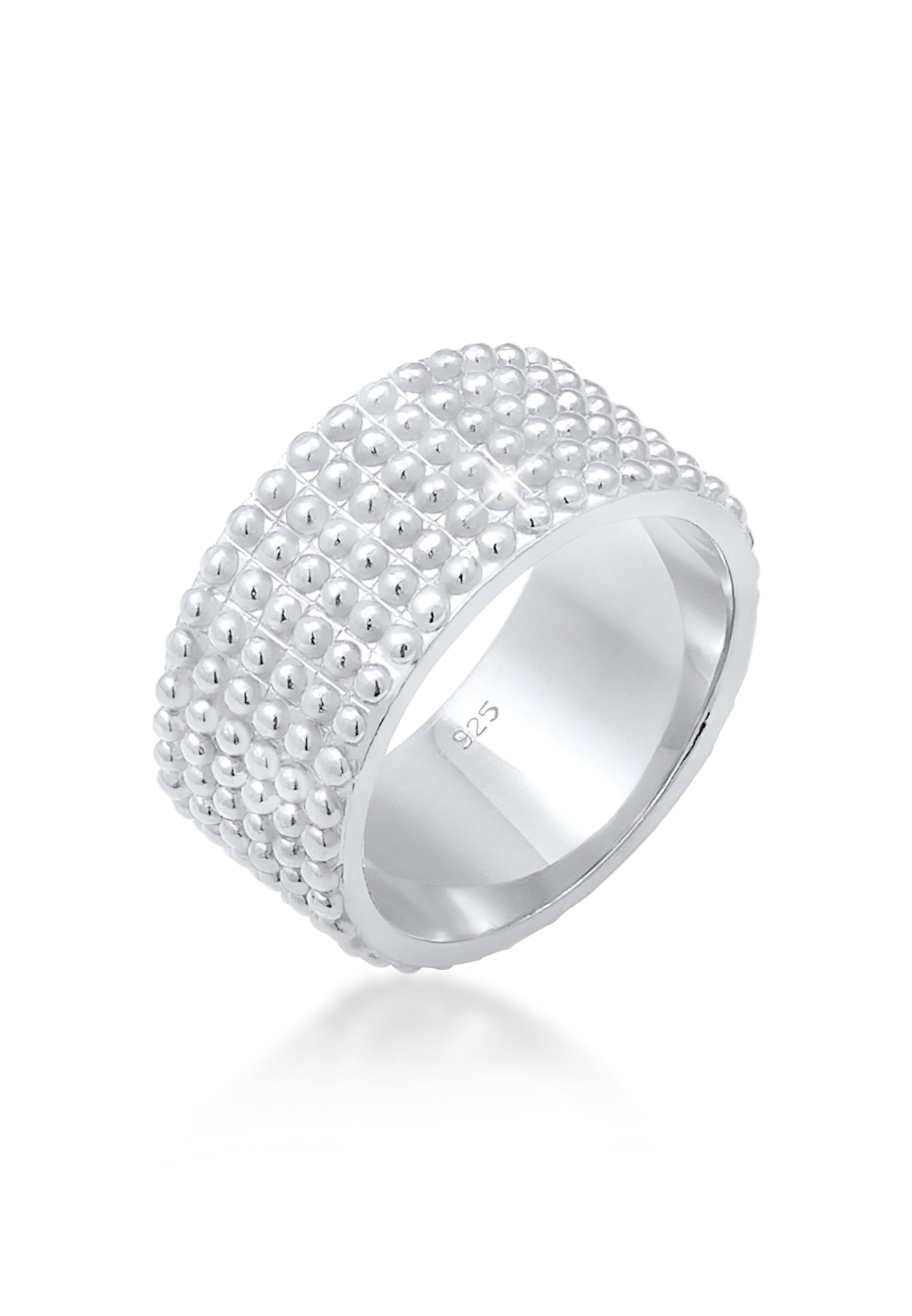 Elli Fingerring »Breit Bandring Dots Kugeln 925 Silber«