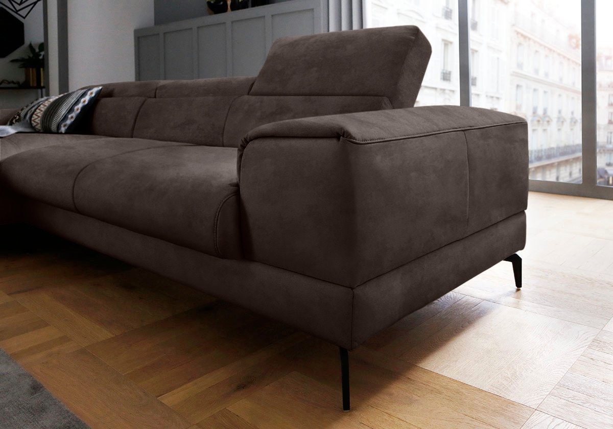 Thumbnail - W.SCHILLIG Ecksofa "piedroo, Designsofa mit tollem Sitzkomfort, L-Form", Kopfteilverstellung, wahlweise mit Sitztiefenve...